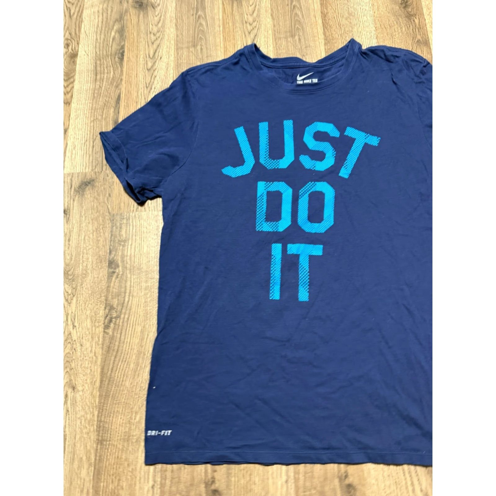 Nike Nike Shirts Men XL Blue Short Sleeve Crew Neck Just Do It Print Dri-Fit Size US XL / EU 56 / 4 - 4 Thumbnail