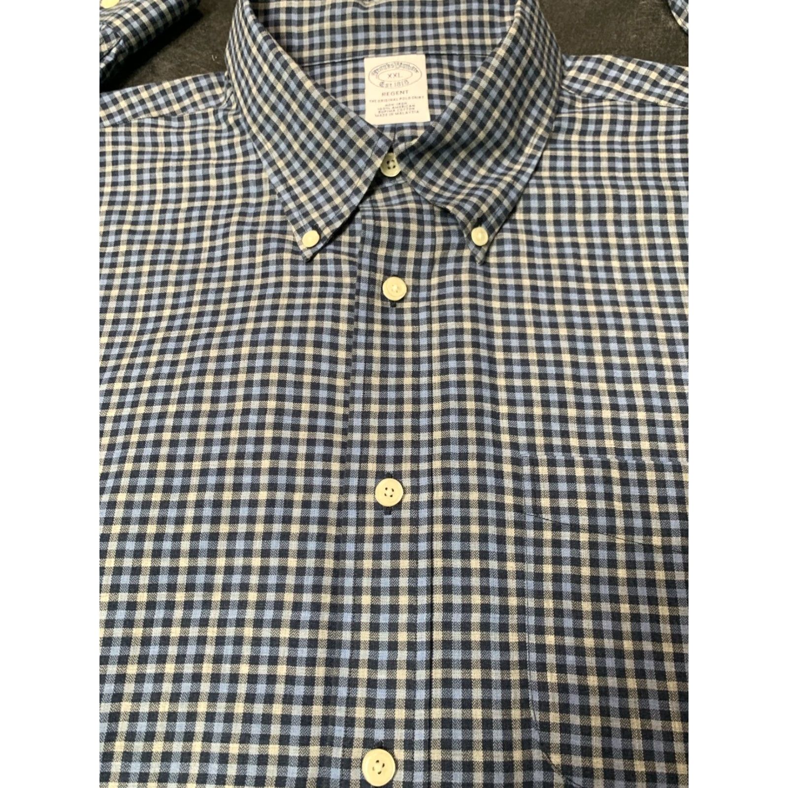 Brooks Brothers Brooks Brothers Regent Blue Plaid Dress Shirt Men XXL Long Sleeve Button-Down Collared 1818 Size US XXL / EU 58 / 5 - 4 Thumbnail