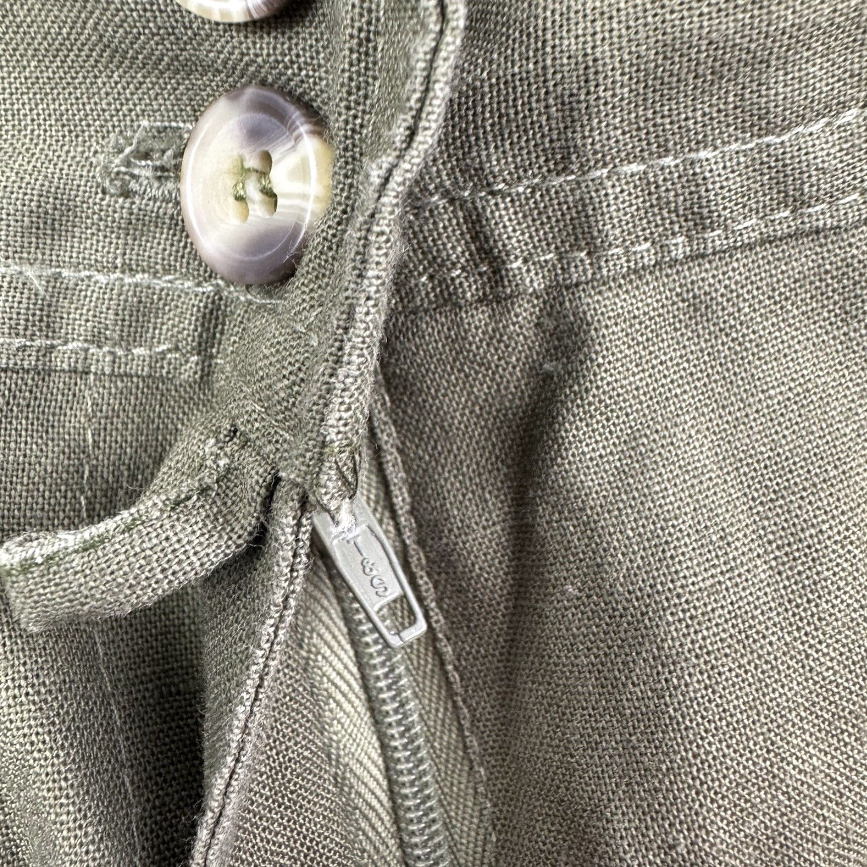 Vintage VINTAGE Morgan Square Safari Shorts Womens 14 Green High Waisted 80s Chino Size 36" / US 14 / IT 50 - 6 Thumbnail