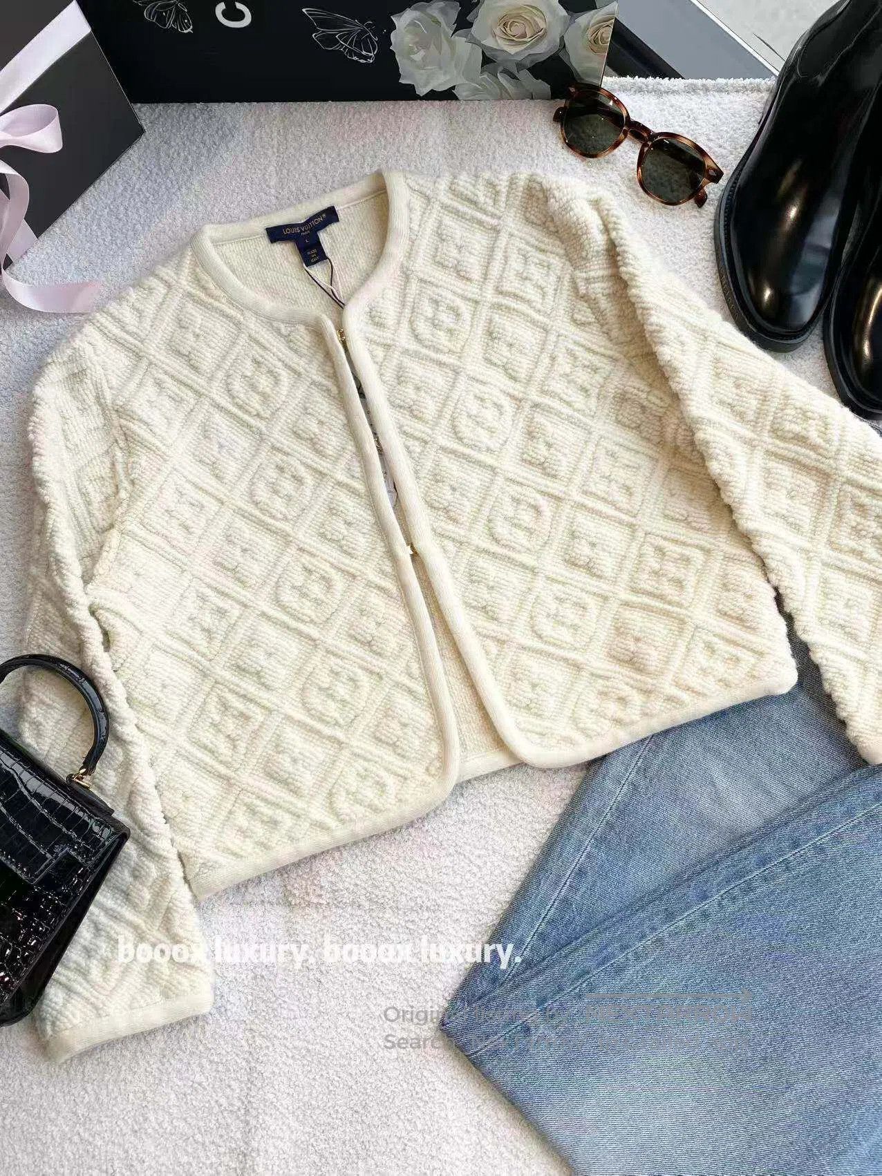 Louis Vuitton Louis Vuitton 26SS embossed cashmere cardigan| Size L / US 10 / IT 46 - 1 Thumbnail