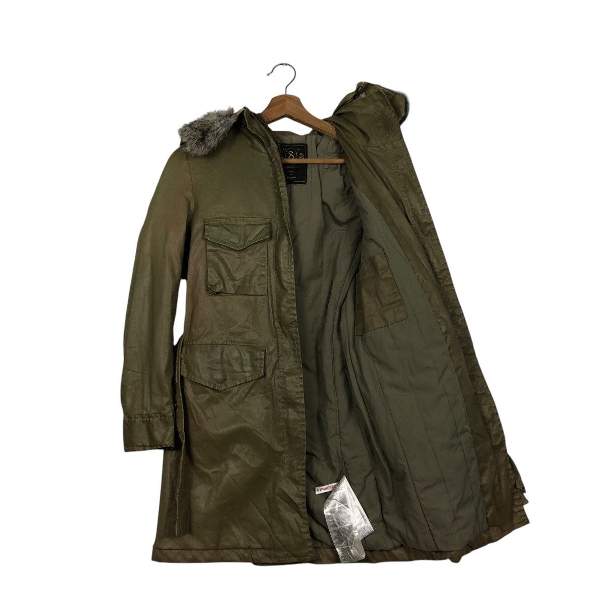 Diesel × Diesel Black Gold 🔥VINTAGE PARKA JACKET WAX DIESEL HOODIE MINK FUR Size S / US 4 / IT 40 - 14 Thumbnail