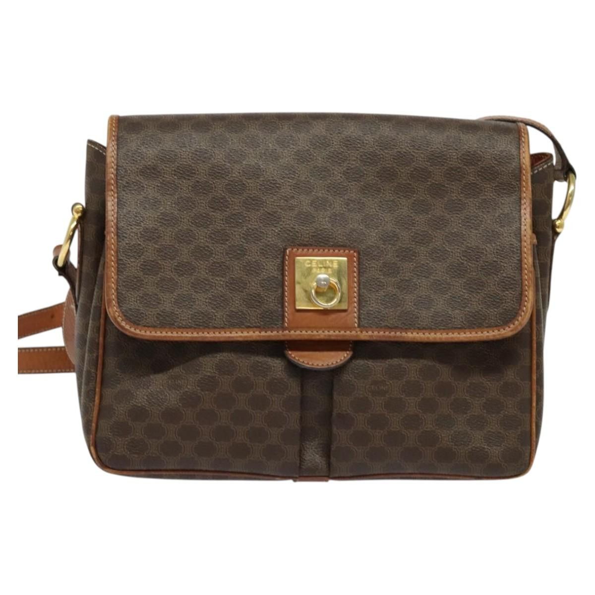 Celine CELINE Macadam Canvas Shoulder Bag Pvc Leather Brown Gold Size ONE SIZE - 2 Thumbnail