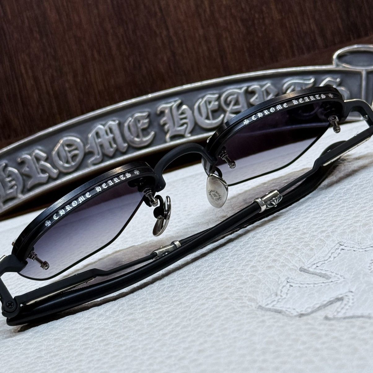 Chrome Hearts Chrome Hearts Frosted 1/1 ‘Dark Triad’ Sunglasses Size ONE SIZE - 10 Thumbnail