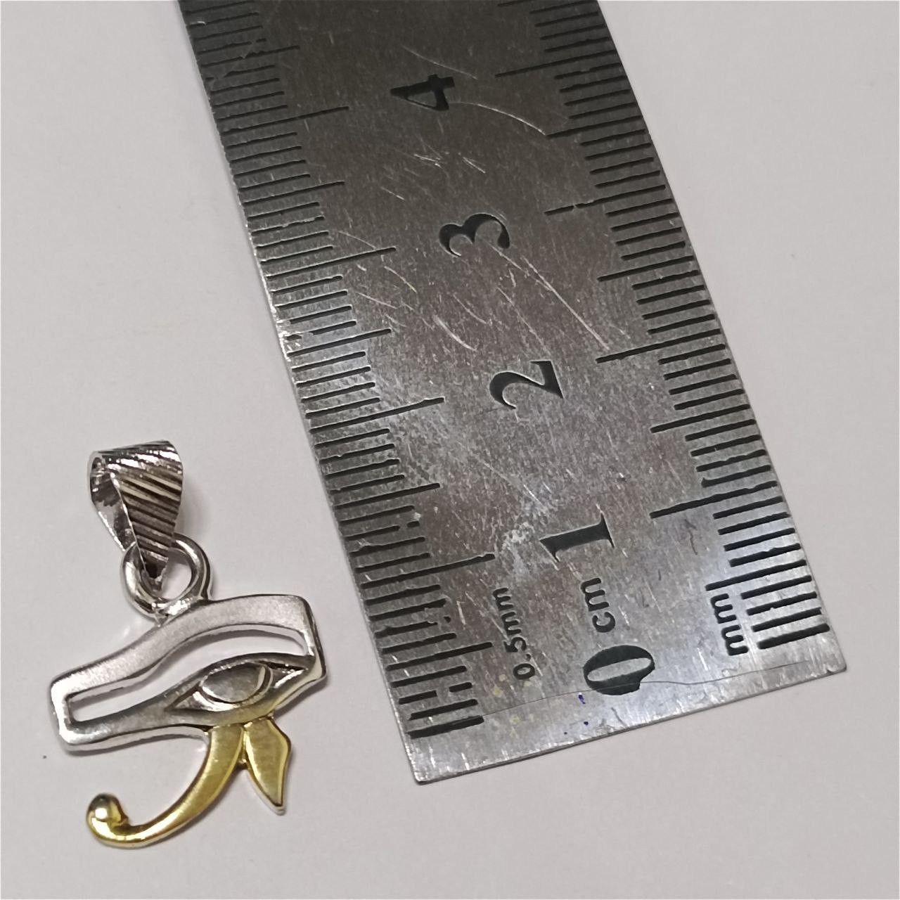Sterling Silver handcrafted 925 silver Eye of Horus pendant Egyptian style Size ONE SIZE - 7 Thumbnail