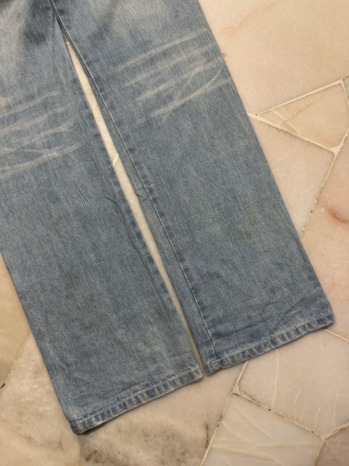Japanese Brand 💥DOUBLE WAIST 90's💥BLUE MOON BLUE OCEAN EMBROIDERY LOGO RARE Size US 29 - 22 Thumbnail