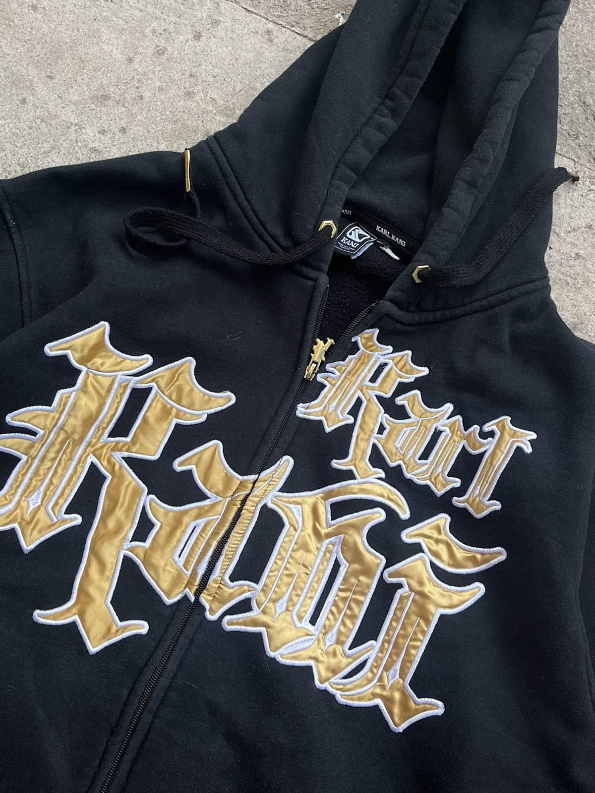 Designer × Karl Kani × Vintage Karl Kani Zip-Up Rap Hoodie Ed Hardy Style Size US XL / EU 56 / 4 - 4 Thumbnail