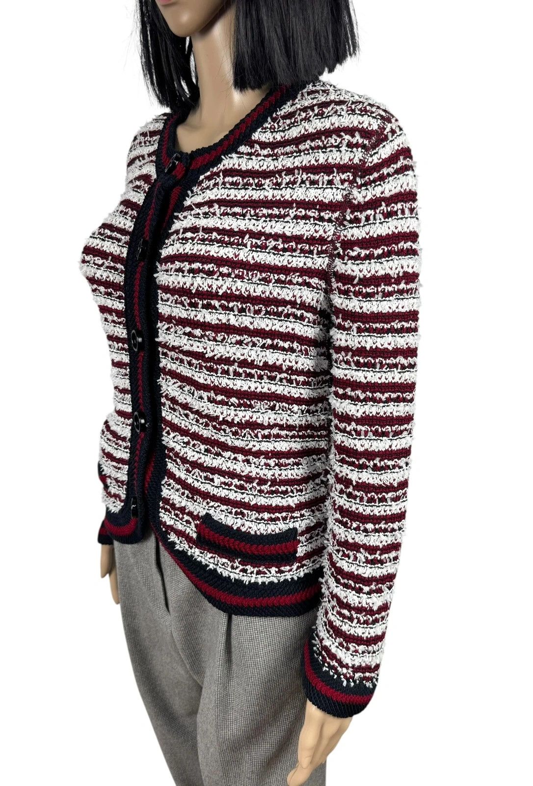 Other Marc Cain Knit Jacket Button Up Fringed Cotton size 2 Size S / US 4 / IT 40 - 4 Thumbnail