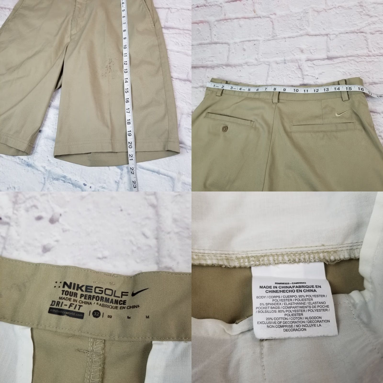 Nike Nike Golf Shorts Mens 32 Dri-Fit Khaki Tan Lightweight Stretch Chino Pocketed Regular Fit Beiges (36) Size US 36 / EU 52 - 8 Thumbnail