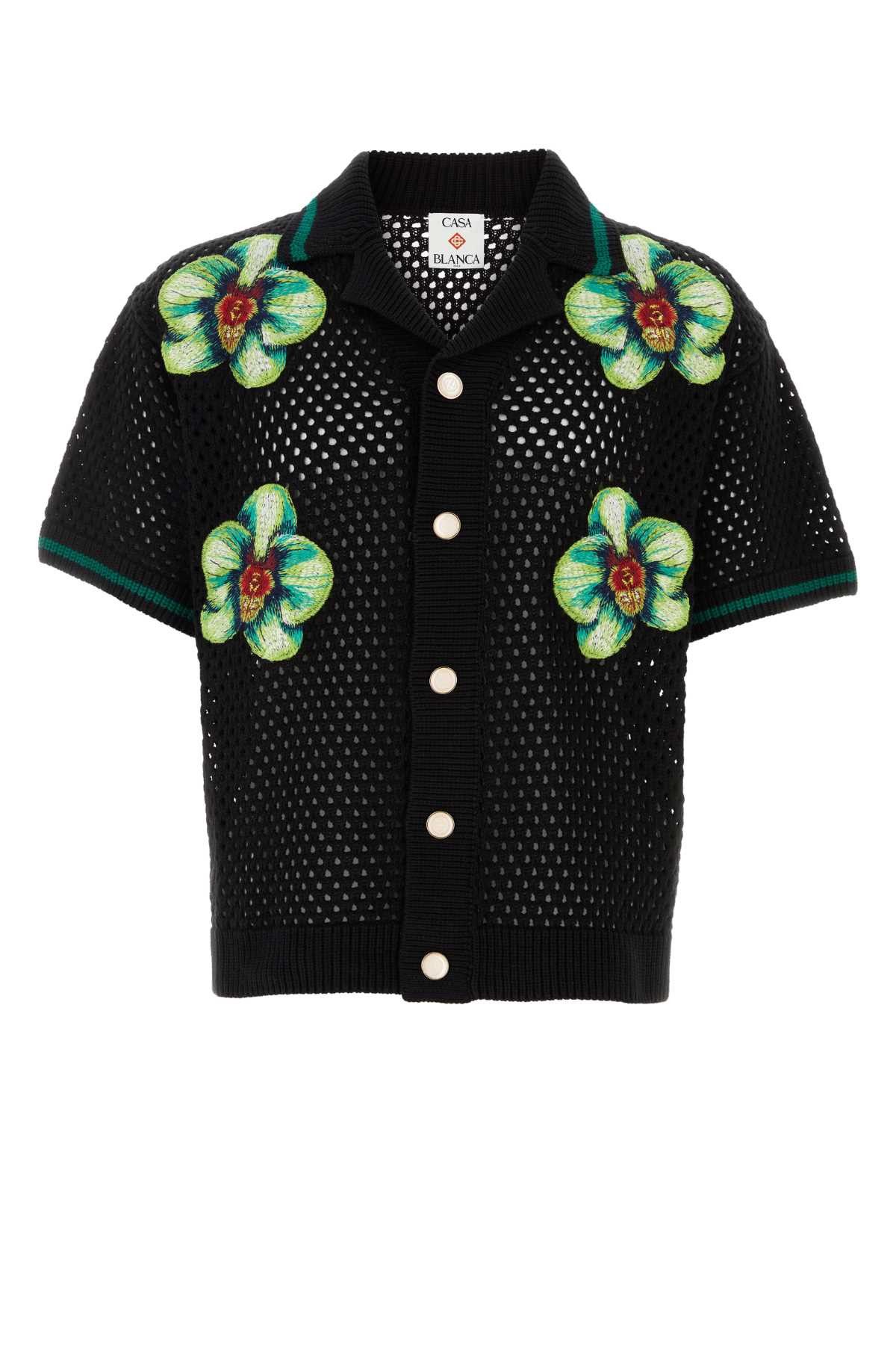 Casablanca Black Crochet Shirt Size US S / EU 44-46 / 1 - 1 Thumbnail