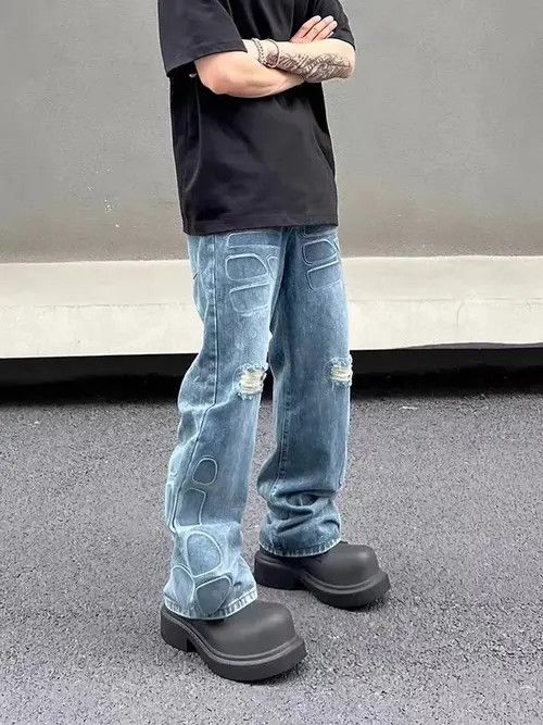 Highest Tendencies High street washed distressed armor ripped jeans Size US 32 / EU 48 - 2 Thumbnail