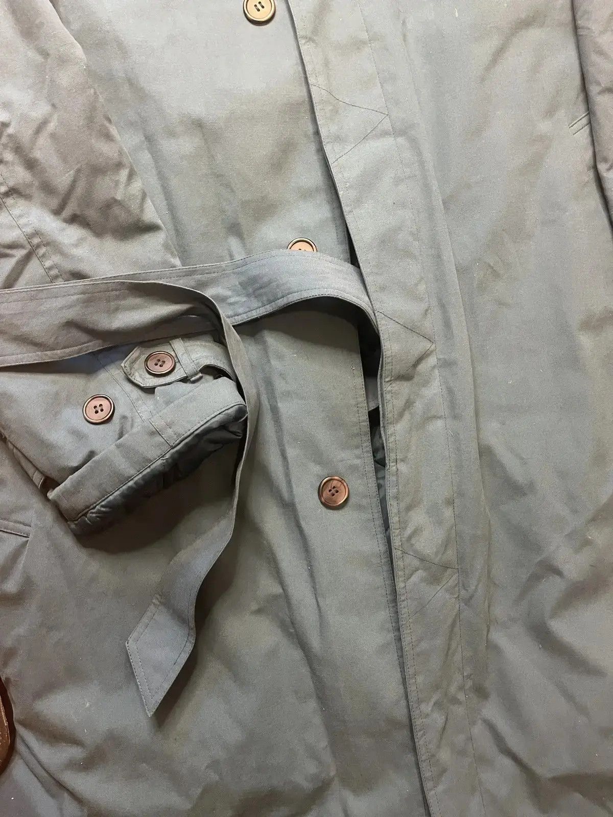 Japanese Brand Vintage La Panthera Trench Coat Green Lined Belted Size US XXL / EU 58 / 5 - 3 Thumbnail