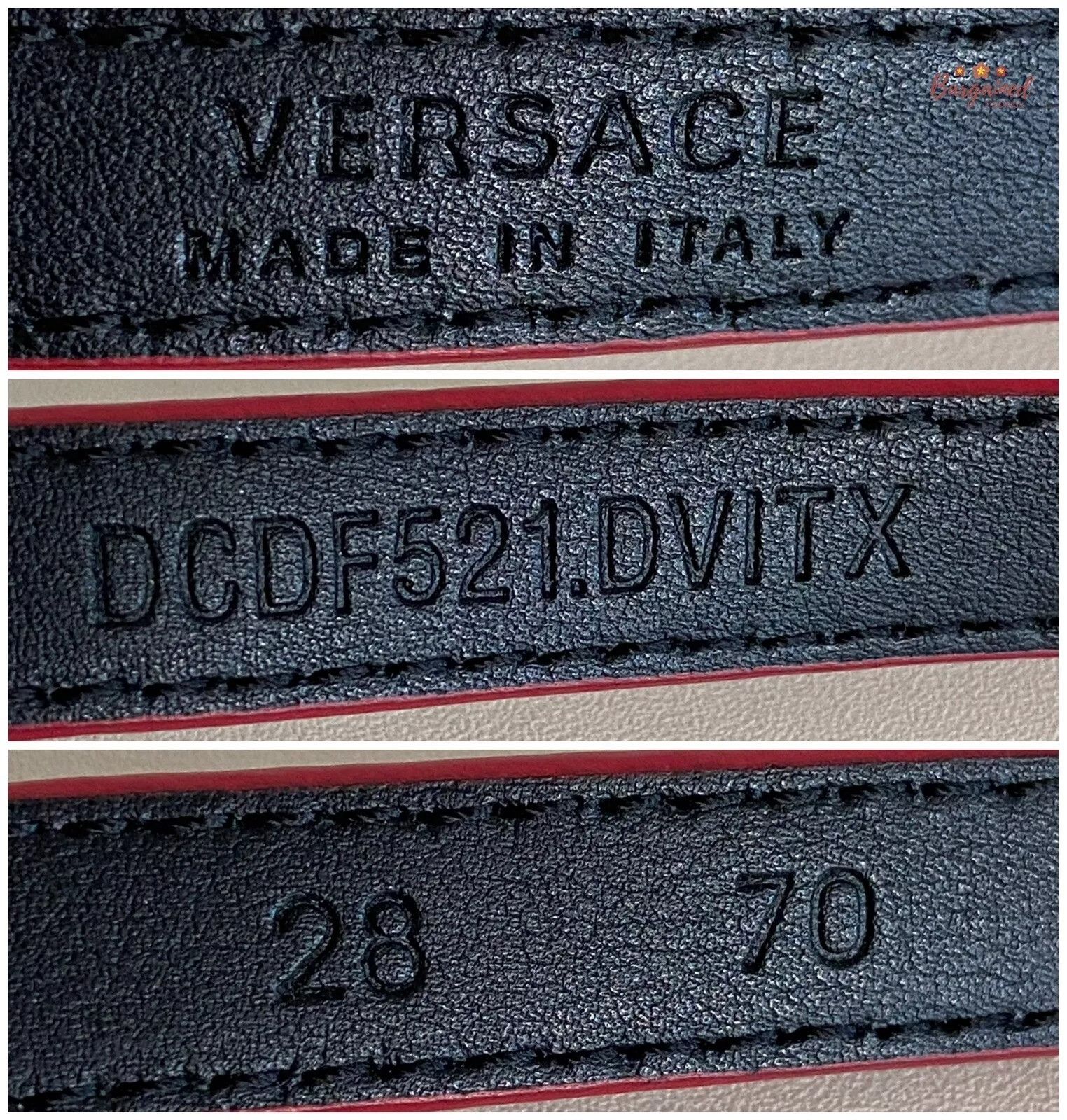 Versace Versace Red Leather Medusa Gold Logo Buckle Belt Size ONE SIZE - 6 Thumbnail
