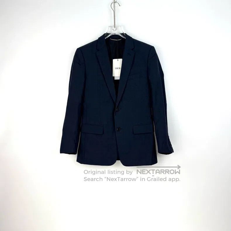 Dior Dior Dark blue plaid wool tweed suit jacket Size 44R - 3 Thumbnail