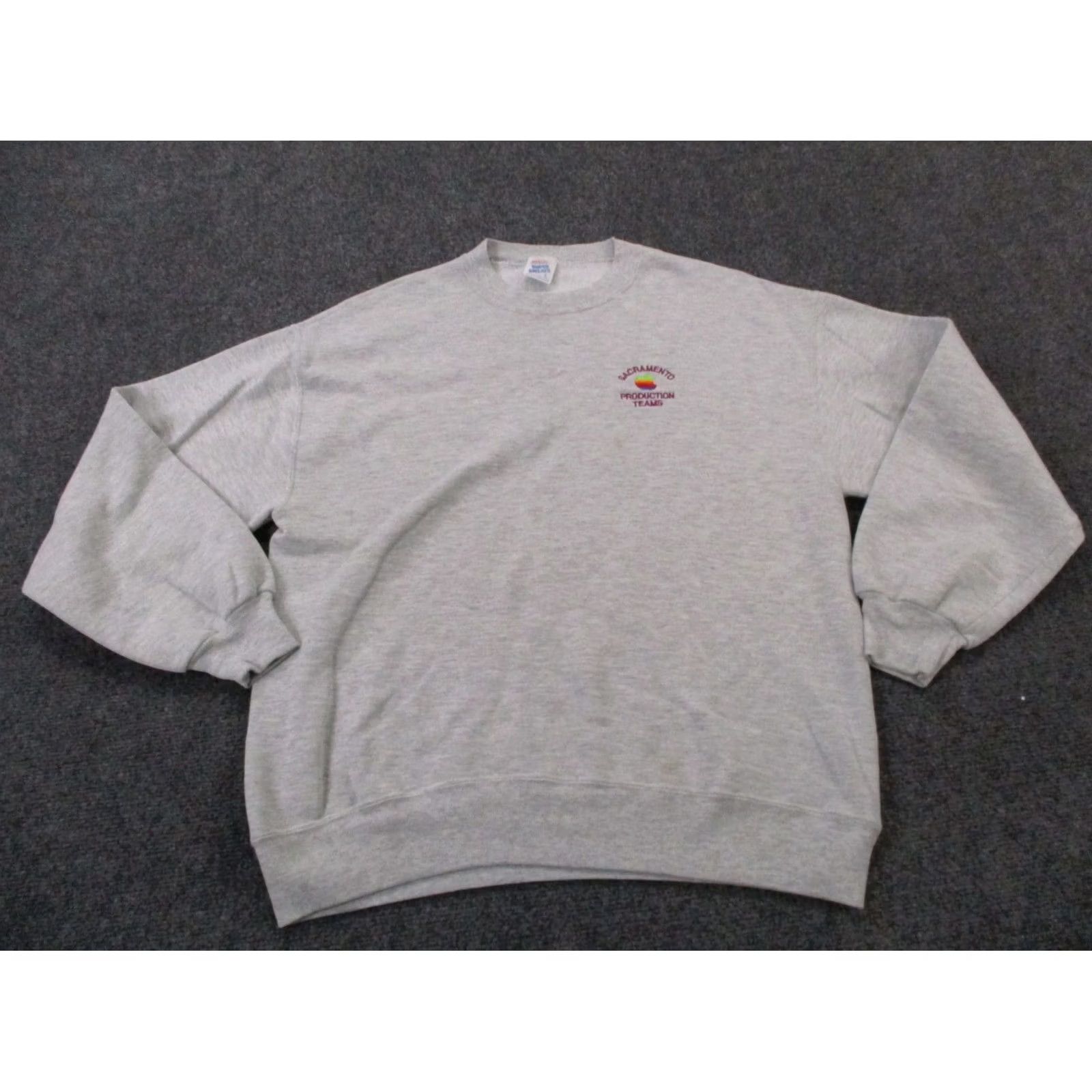 Jerzees VINTAGE Jerzees Sweatshirt Mens L Rainbow USA Made 90s Crew Neck Pullover Gray Cotton Polyester Knit Logo Lightweight Thermal Size US L / EU 52-54 / 3 - 2 Thumbnail