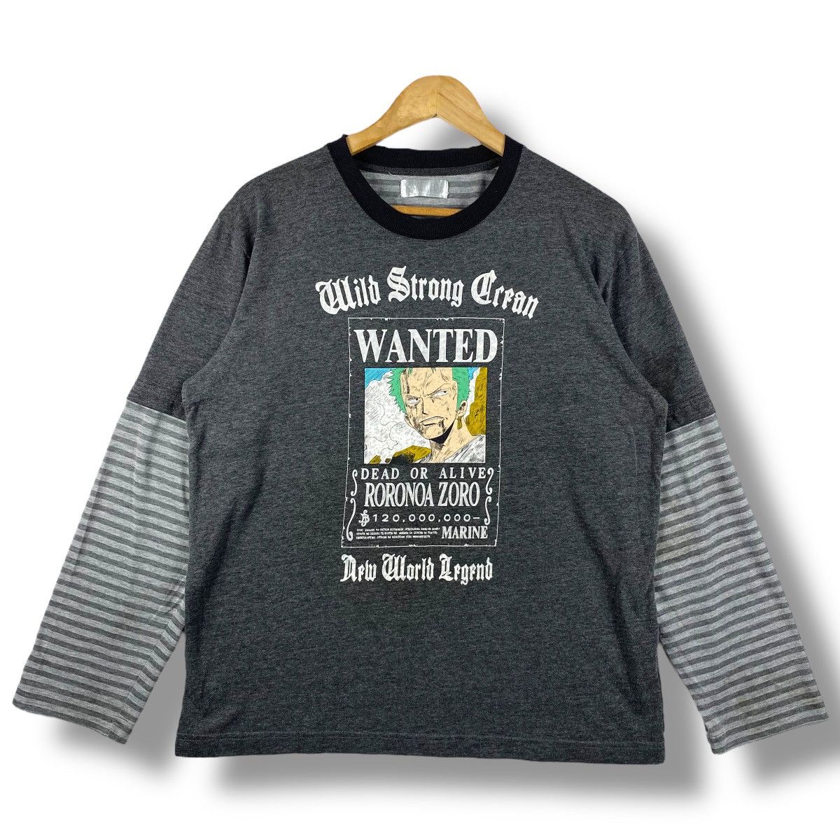 Anime × Japanese Brand × Vintage Vintage 00's ONE PIECE Roronoa Zoro Double Layer Long Sleeve Size US L / EU 52-54 / 3 - 1 Thumbnail