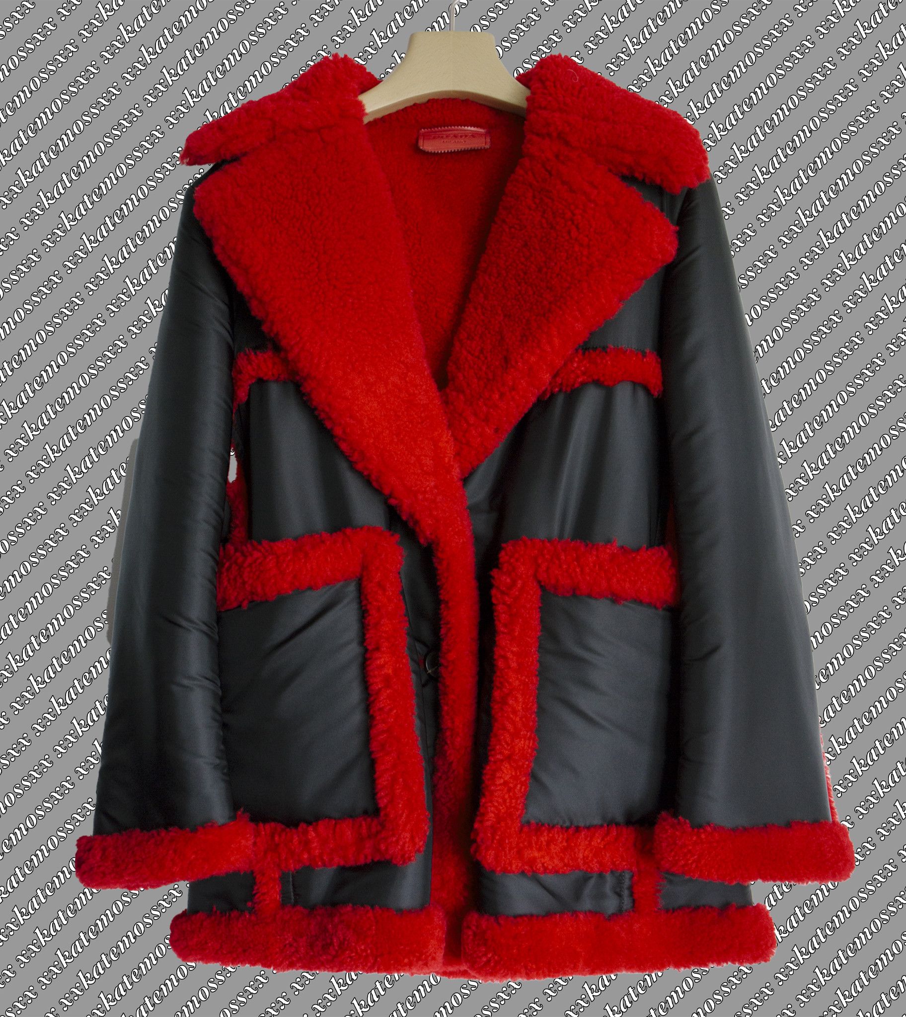 Prada Prada AW14 Oversized Shearling Nylon Jacket Size S / US 4 / IT 40 - 1 Thumbnail