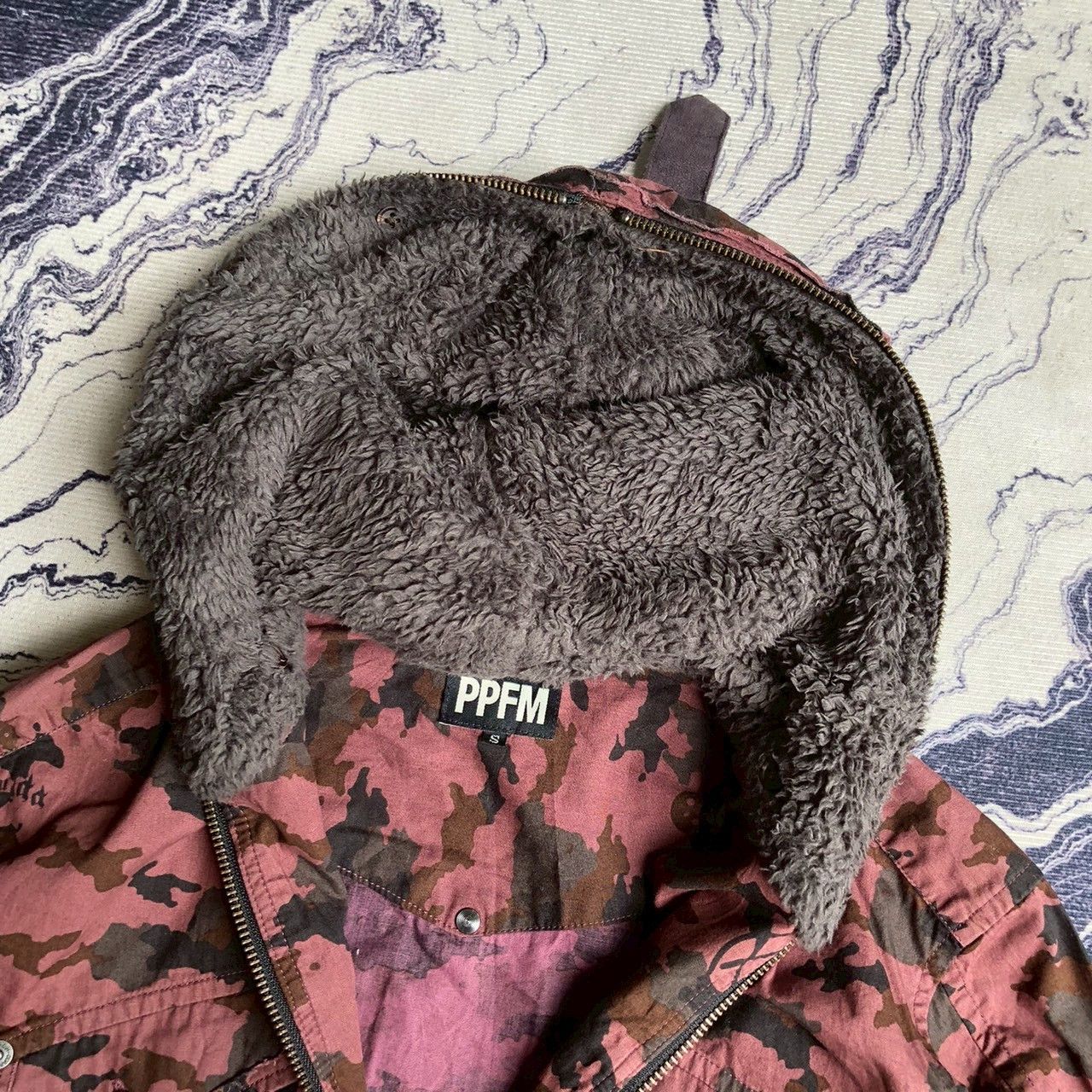 PPFM Vintage Y2K PPFM Camo Hooded Jacket Fleece Lined Size US S / EU 44-46 / 1 - 7 Thumbnail