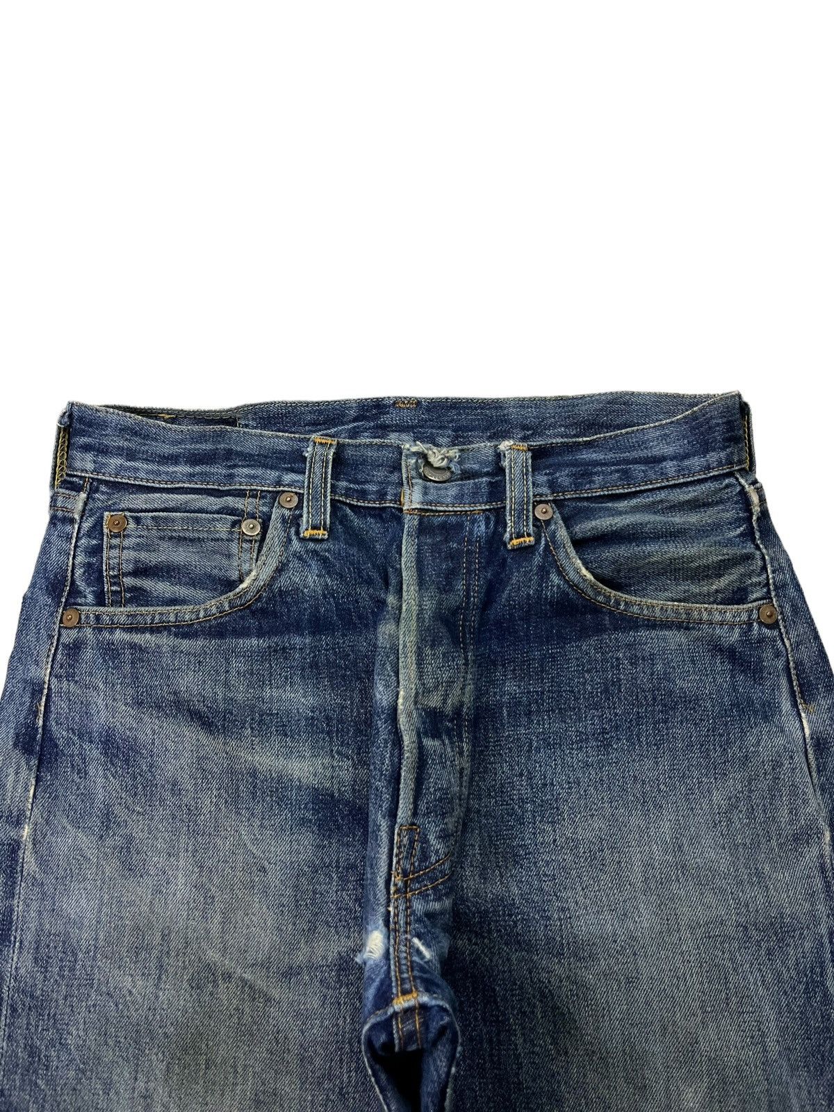 Levi's Vintage 80s Levis 501 Selvedge Big E Loose Jeans Button 555 Size US 28 / EU 44 - 6 Thumbnail