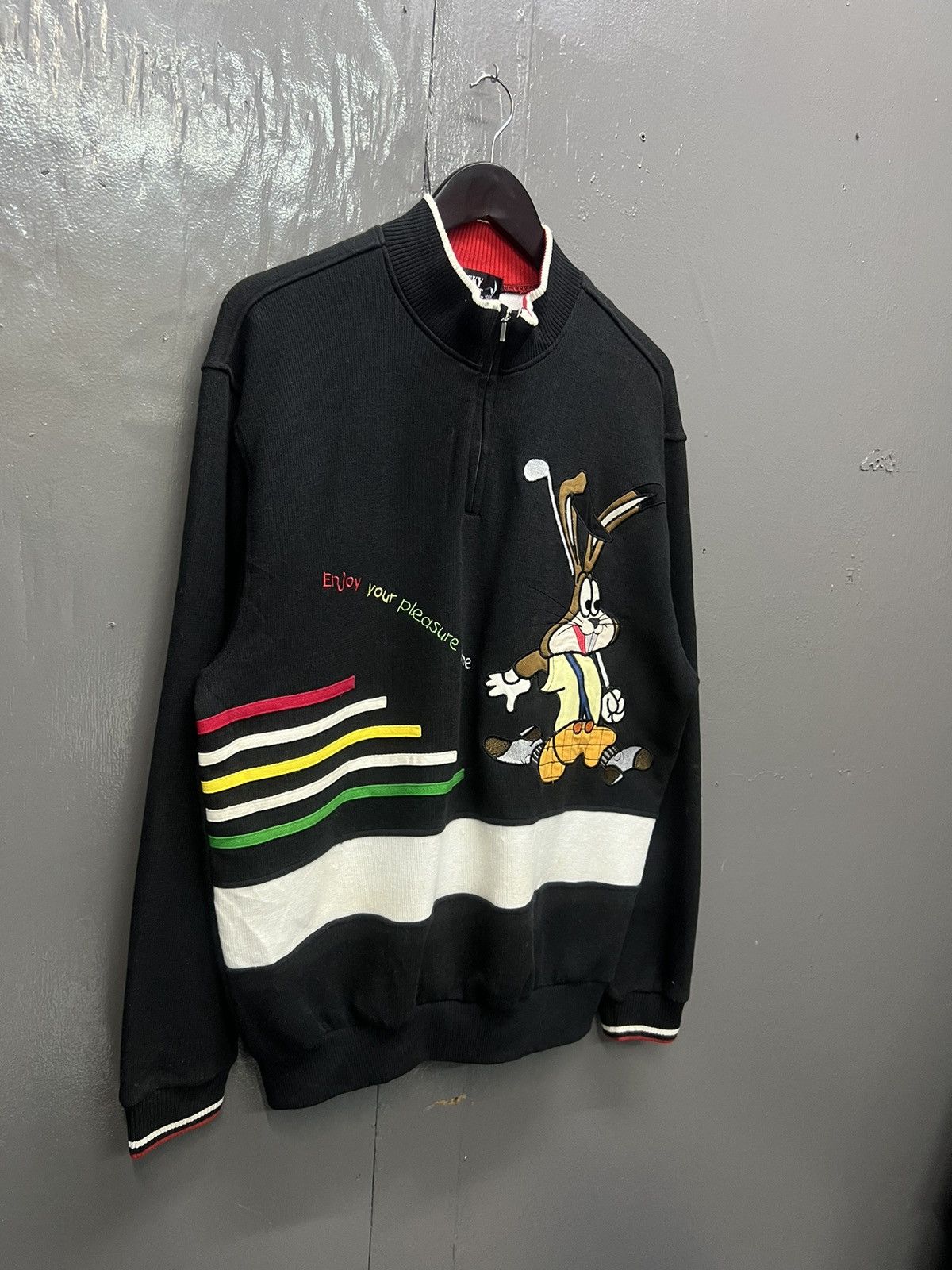 Cartoon Network Vintage Rocky Rabbit Half Zipper Sweatshirt Size US L / EU 52-54 / 3 - 2 Thumbnail