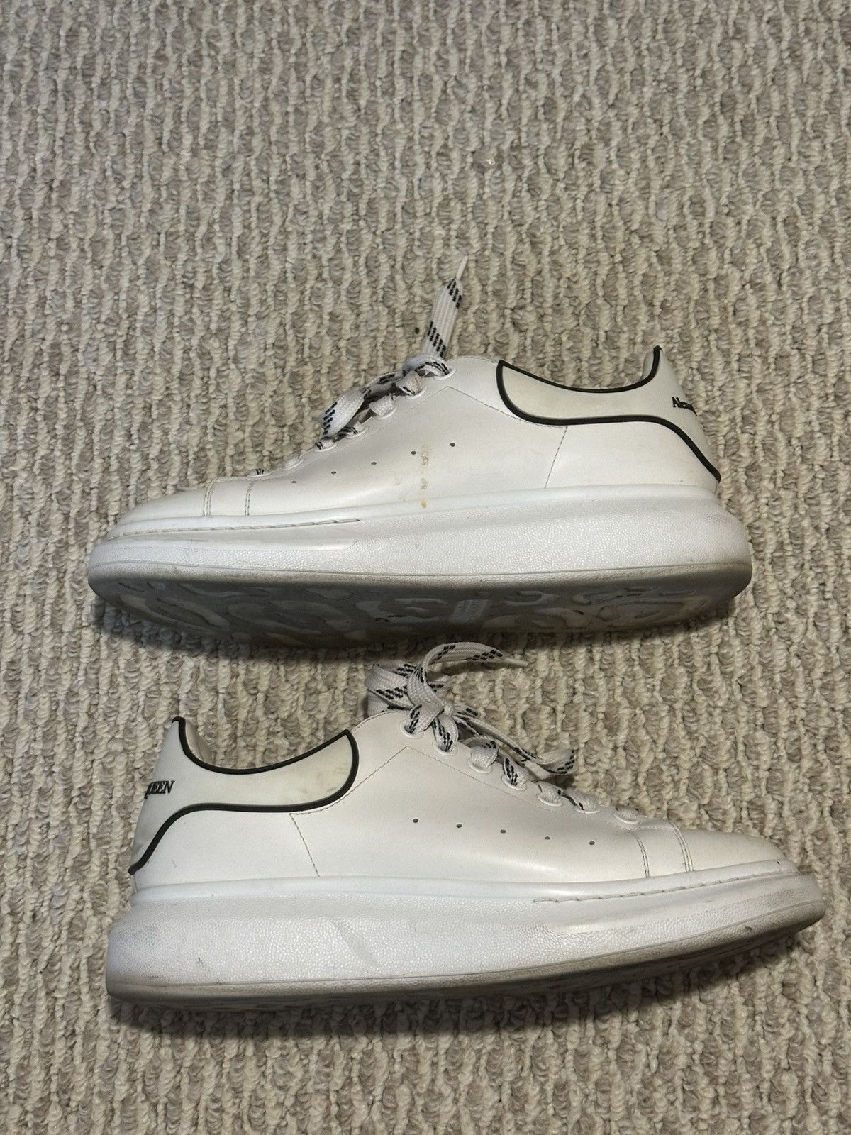 Alexander McQueen White Black Trim Men's Shoes