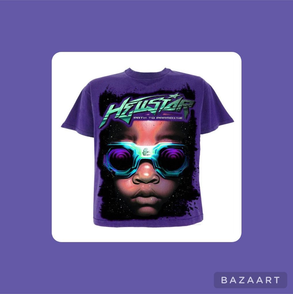 image of Hellstar Goggles Purple T-Shirt - Size Small, Men's