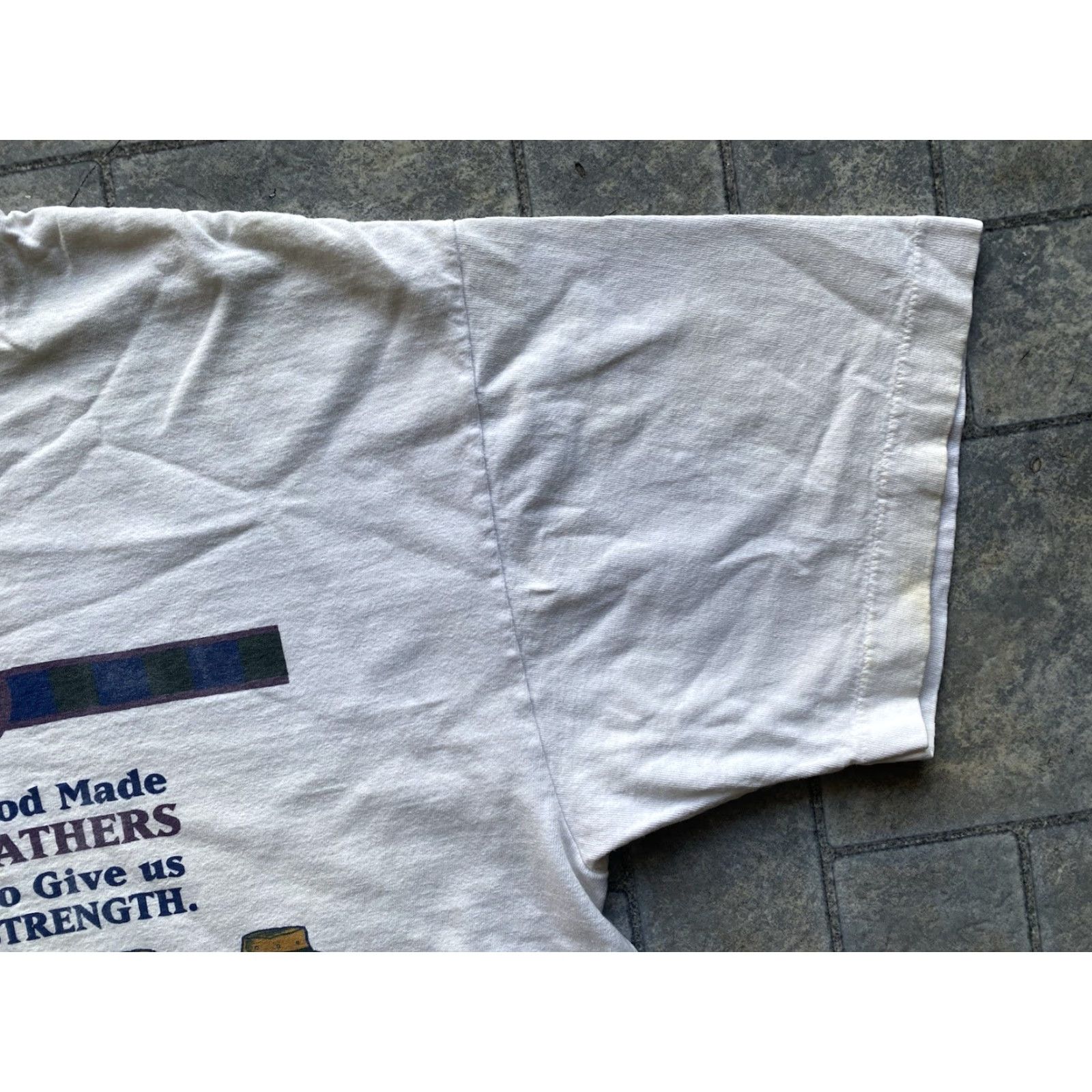 TEE JAYS VINTAGE Grandpa T Shirt Adult XL White When God Made Little Boys Fathers Grandpa Shirt Mens 90s Religion God Size US XL / EU 56 / 4 - 6 Thumbnail