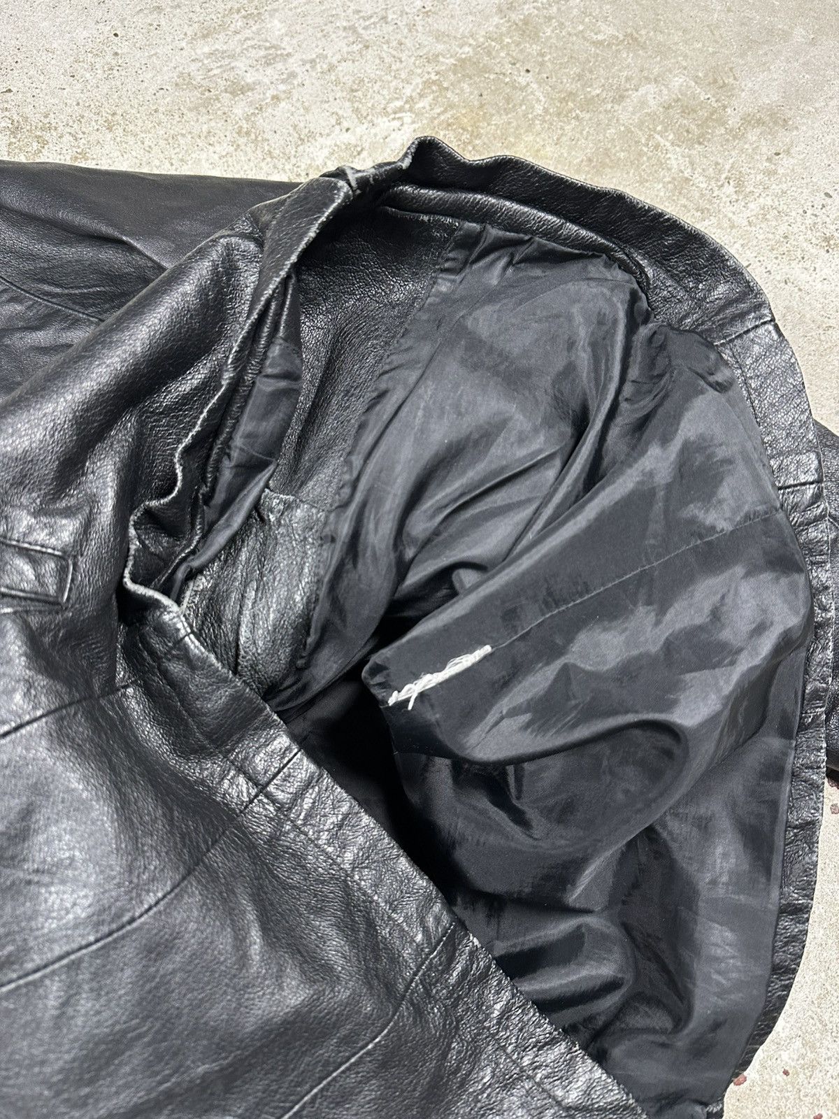 Vintage Vintage 90s Black Utility Leather Bomber Jacket Size US M / EU 48-50 / 2 - 8 Thumbnail