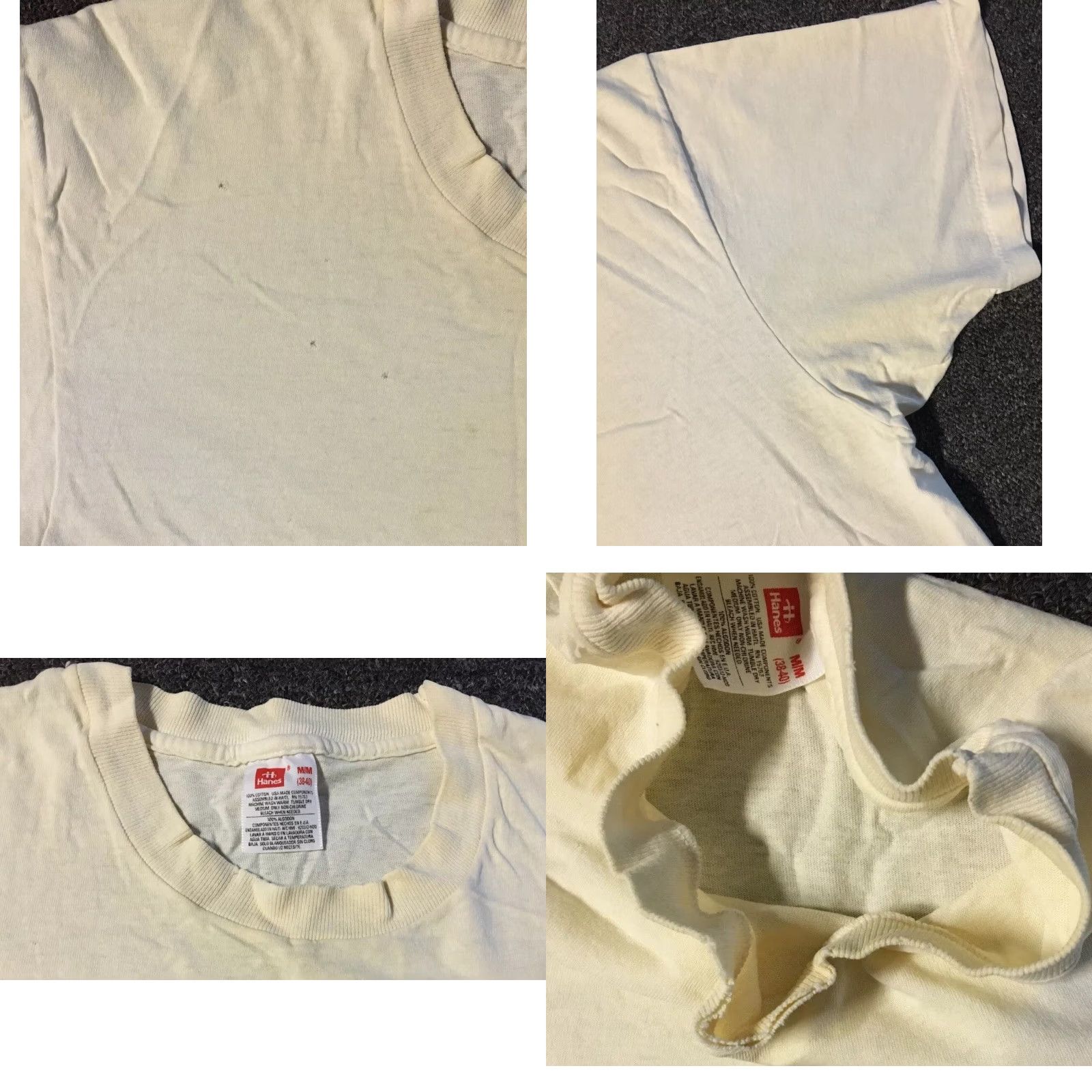 Hanes Vtg Hanes Faded 80s 90s Shirt S White Distressed Grunge Biker Punk Skate Surf Trucker 90s USA California Classic Retro Rock Mechanic Fitness Size US S / EU 44-46 / 1 - 8 Thumbnail
