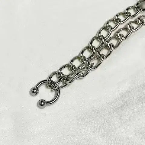 Jewelry Hip Hop C Shape Necklaces Size ONE SIZE - 3 Thumbnail
