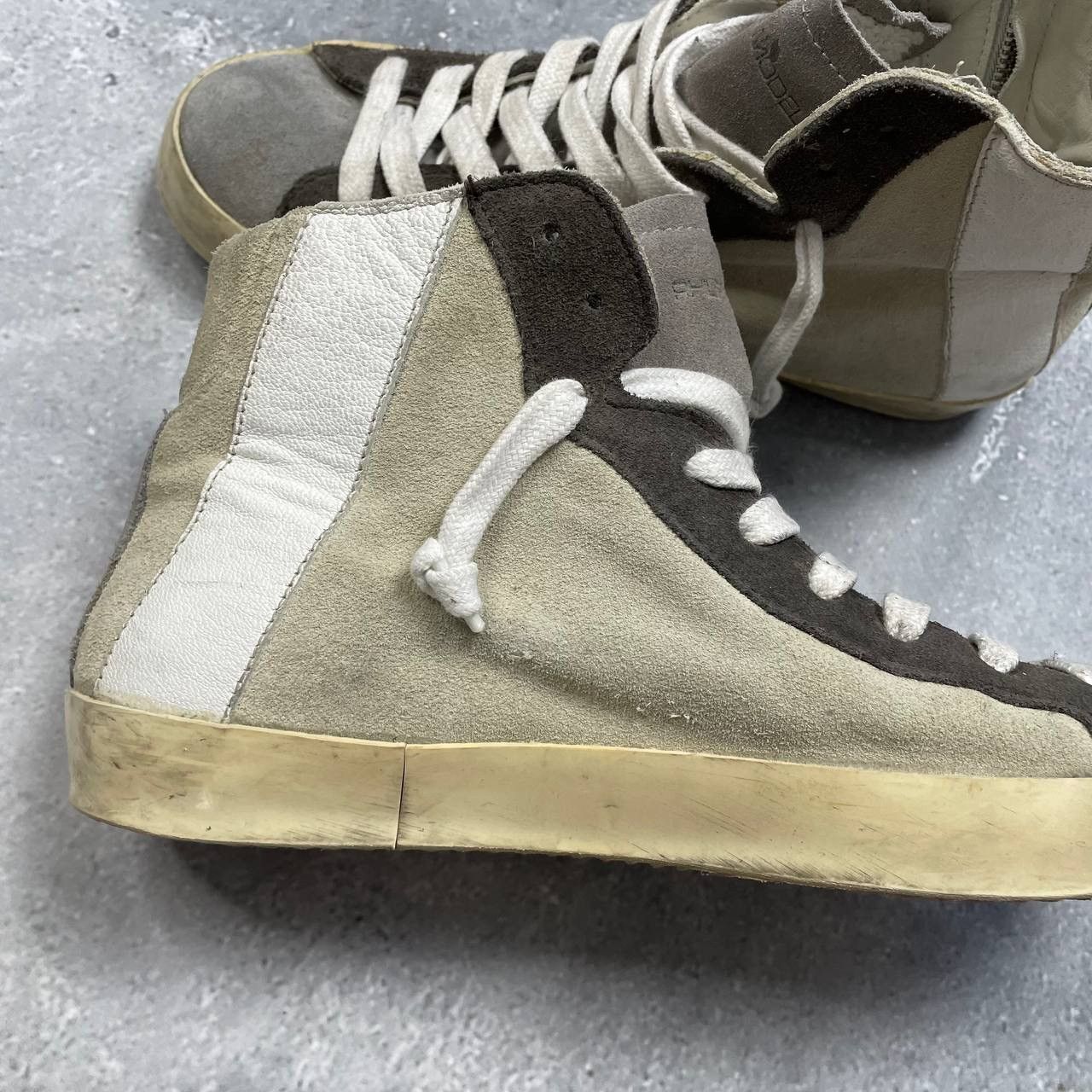 Philippe Model Philippe Model Hi Top Suede Sneakers Women’s Beige/ Gray 38 Size US 8 / IT 38 - 9 Thumbnail
