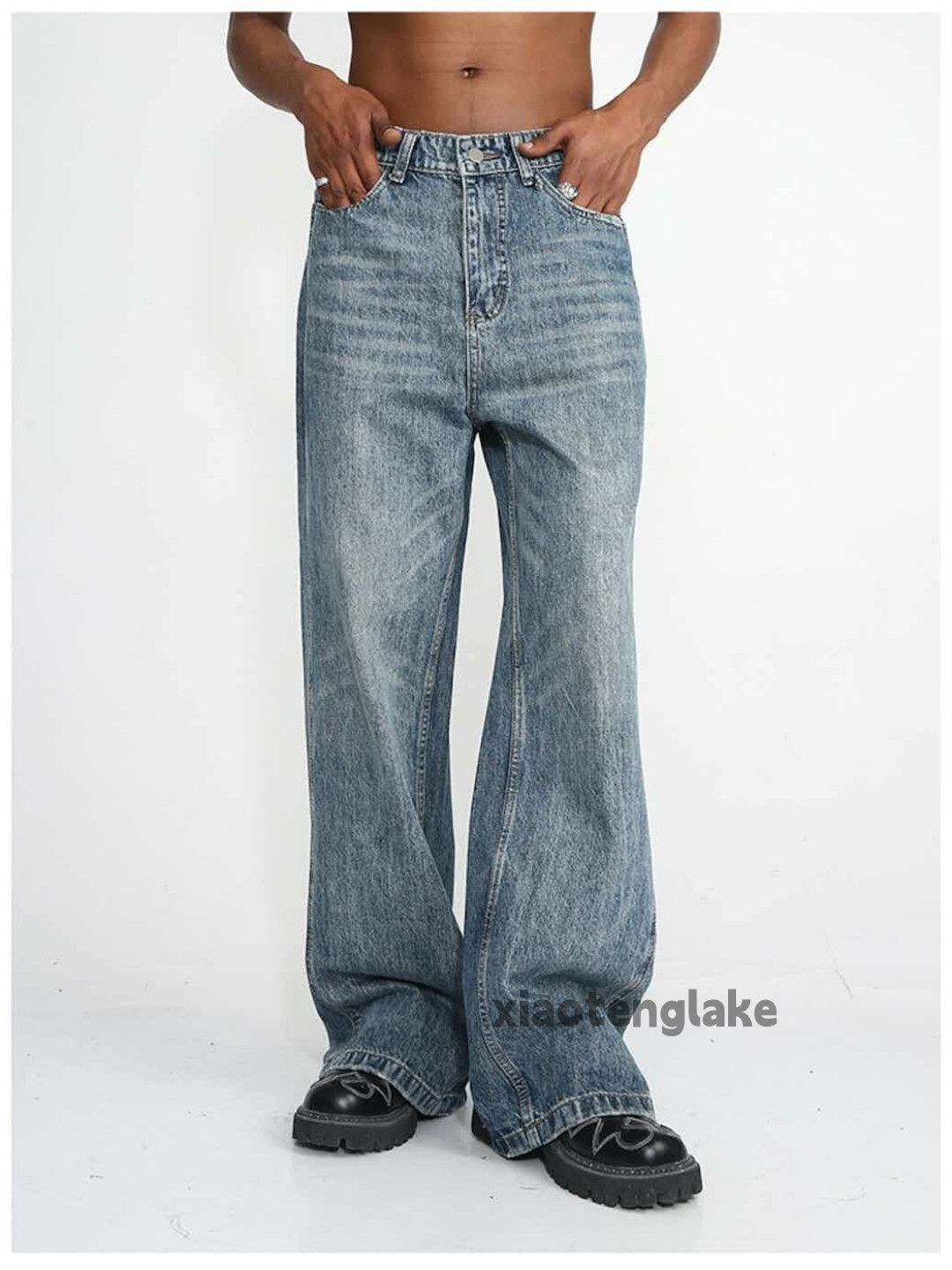 washed faded loose baggy y2k yuppie damaged jeans