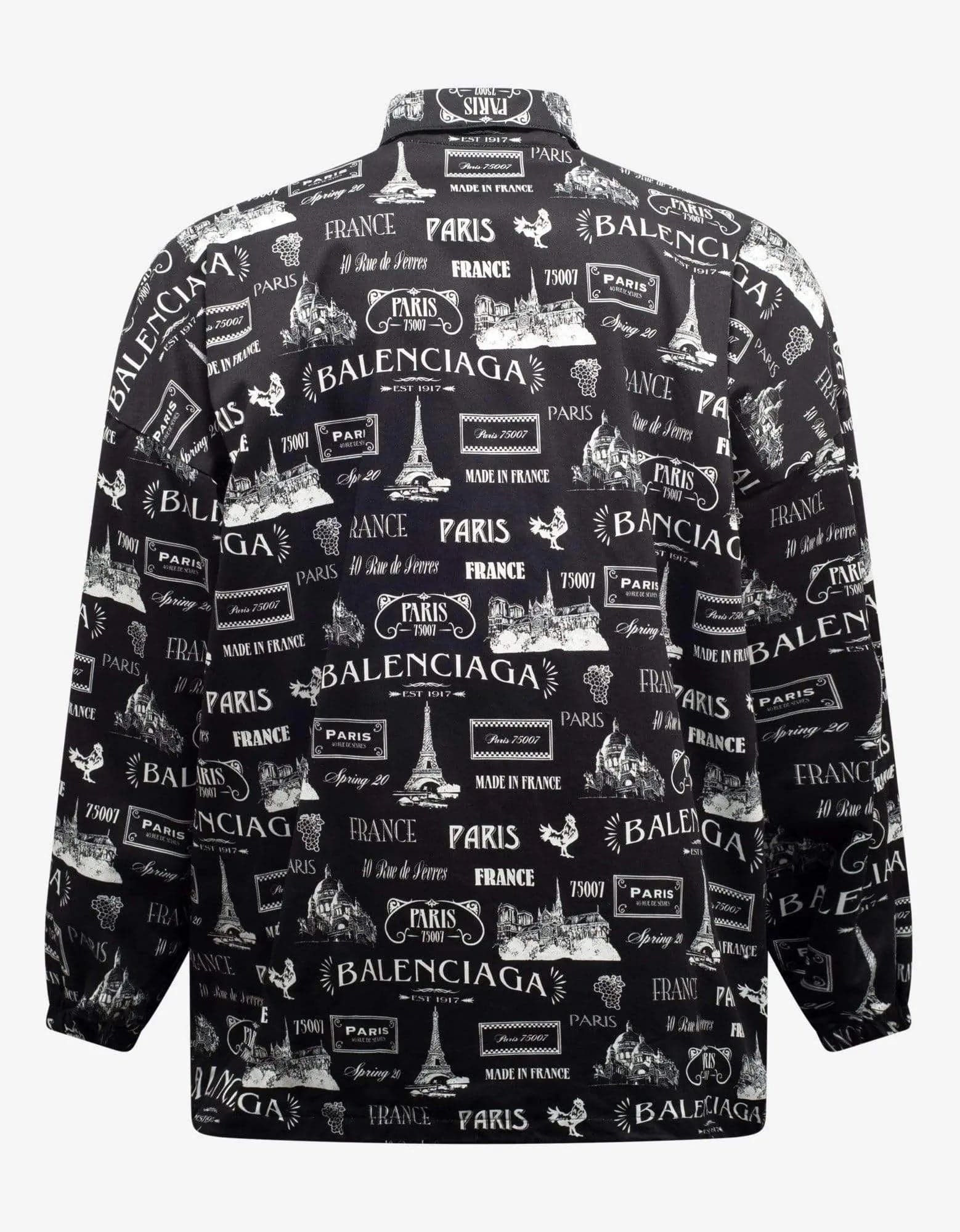 Balenciaga Balenciaga Black Double Sleeve Paris Resto Print Windbreaker Size US S / EU 44-46 / 1 - 2 Thumbnail