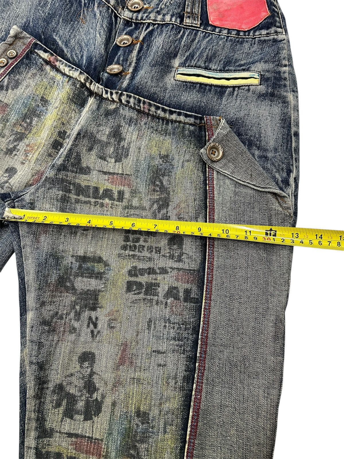 Japanese Brand Vintage Y2K Japanese Sick Artwork Denim Double Layer Jeans Size US 28 / EU 44 - 8 Thumbnail