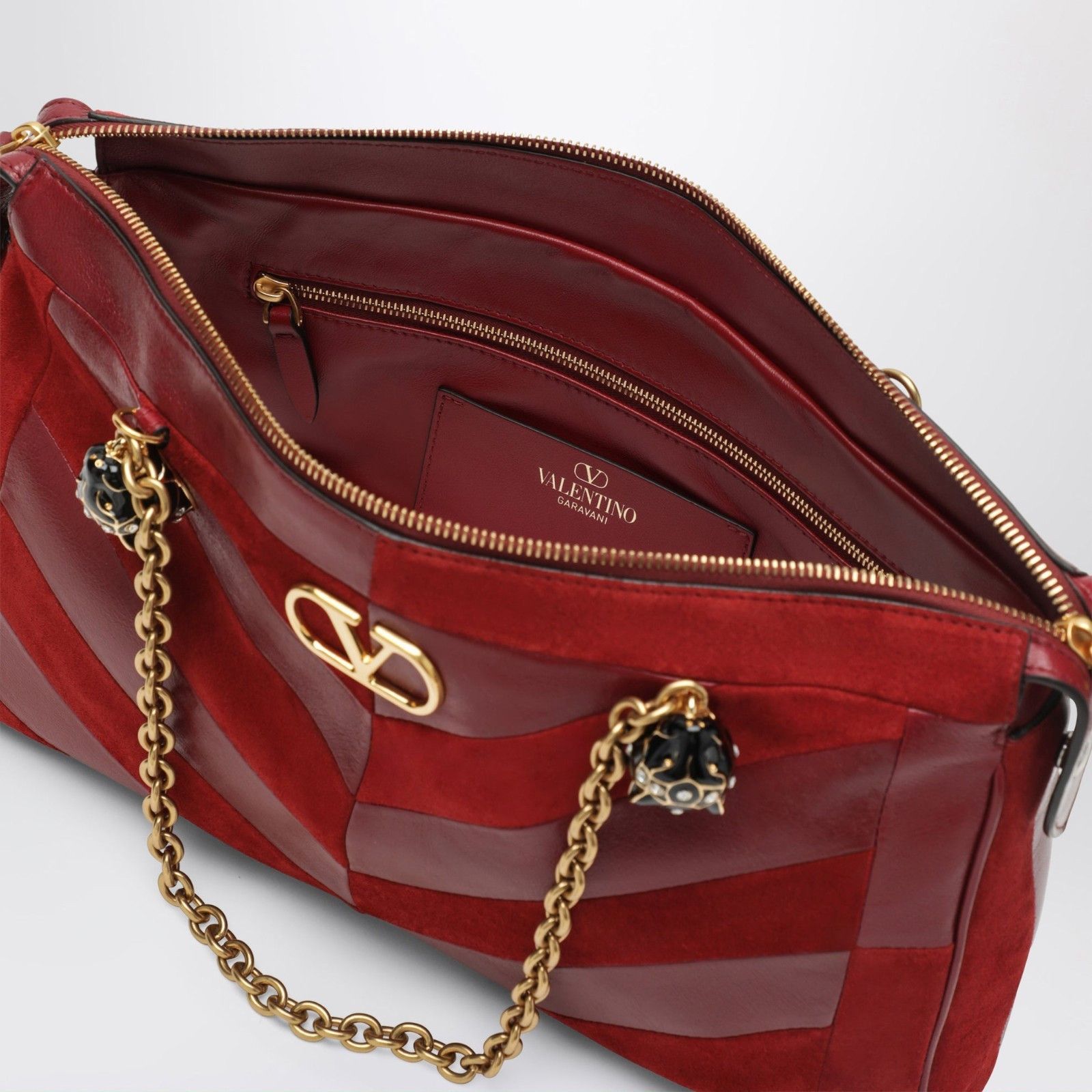 Valentino VALENTINO GARAVANI Medium Panthea Red Suede & Nappa Leather Size ONE SIZE - 4 Thumbnail