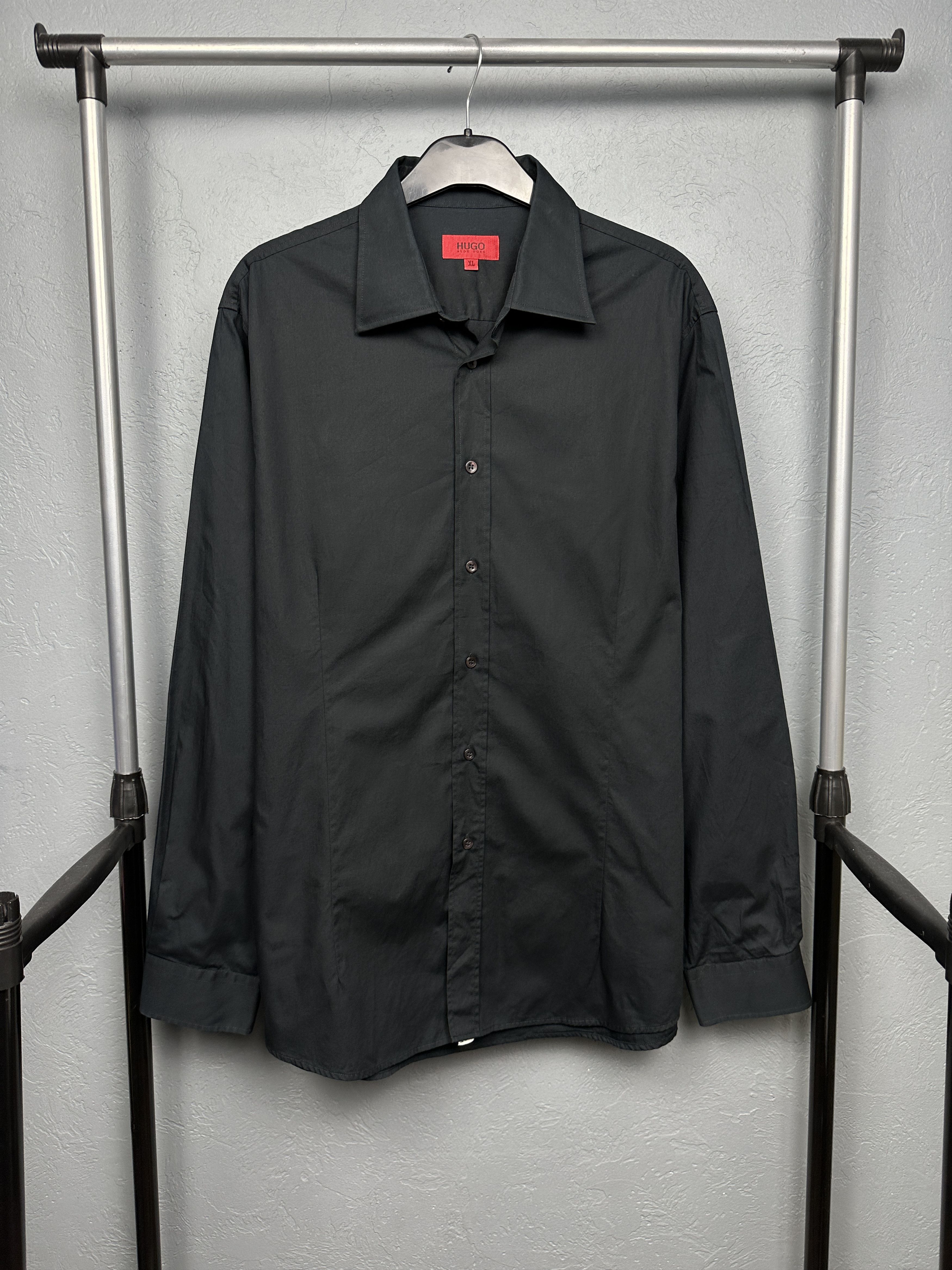 Hugo Boss Hugo Boss Mens Long Sleeve Black Shirt Size US XL / EU 56 / 4 - 1 Thumbnail