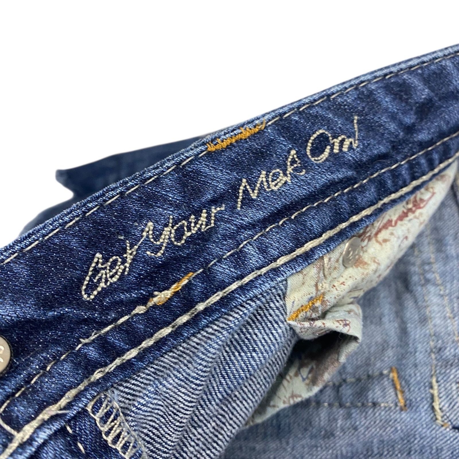 Mek Denim VTG Y2K Mek Denim Distressed Embroidered Jean Shorts Size 28" / US 6 / IT 42 - 8 Thumbnail
