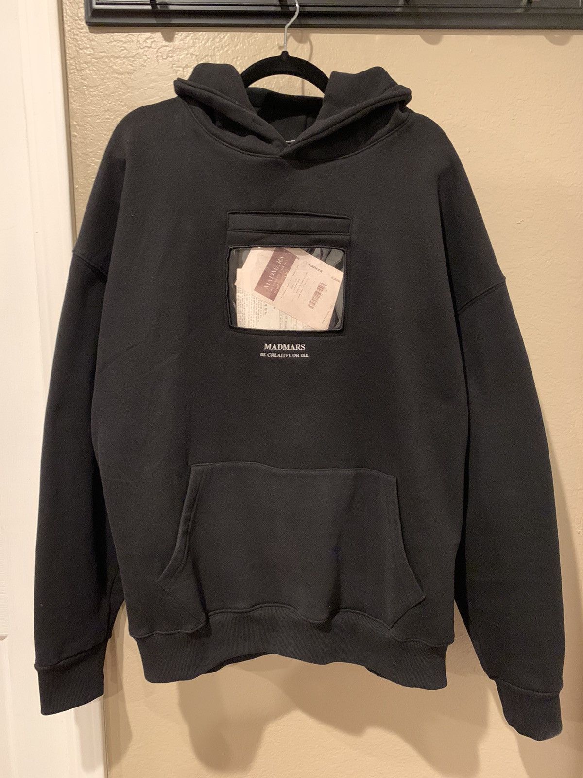image of Avant Garde Madmars Transparent Pocket Hoodie in Black, Men's (Size XL)