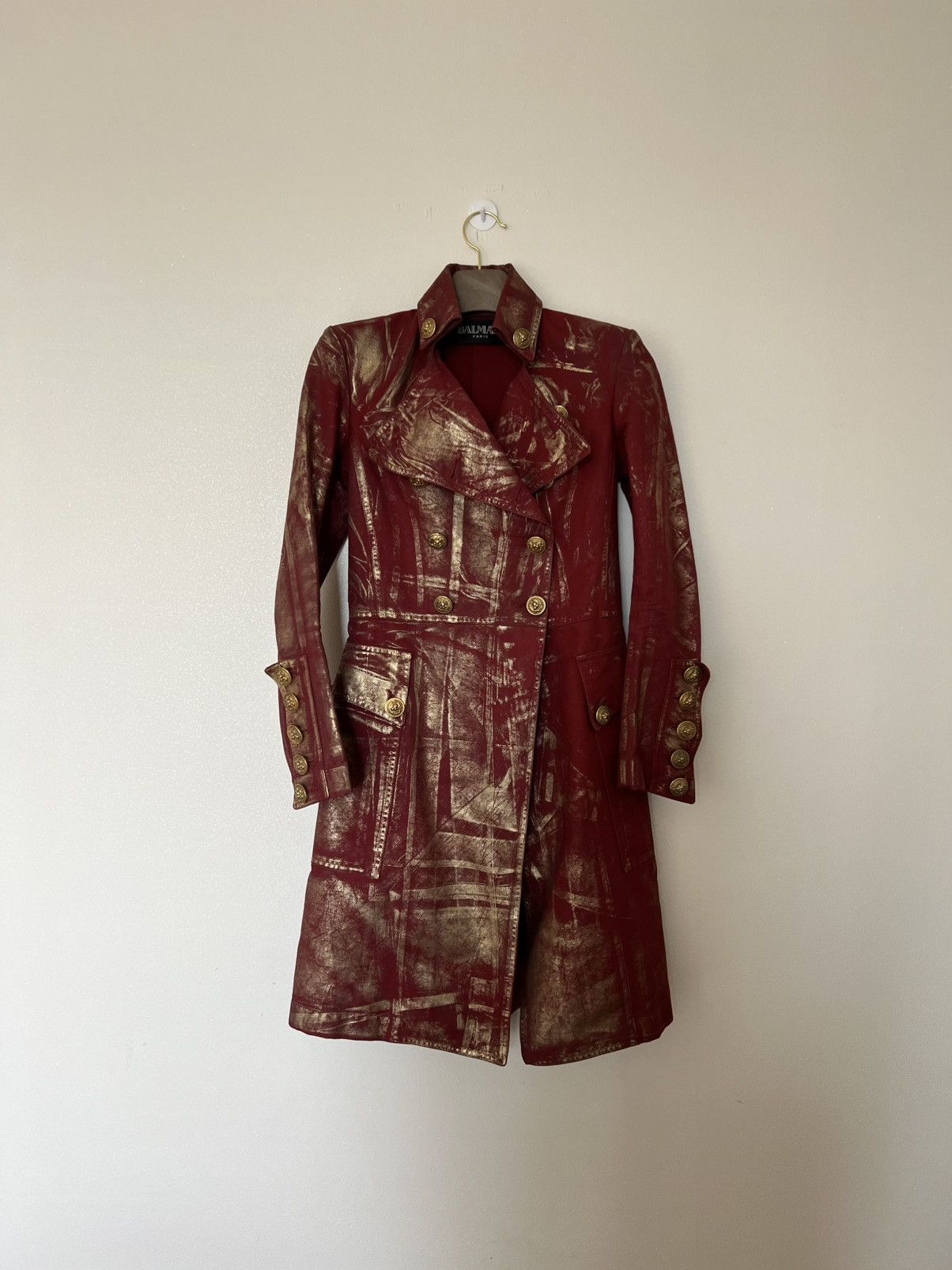 Balmain Balmain Gold Brushed One-of-One Napoleon Coat Size US XXS / EU 40 - 1 Thumbnail