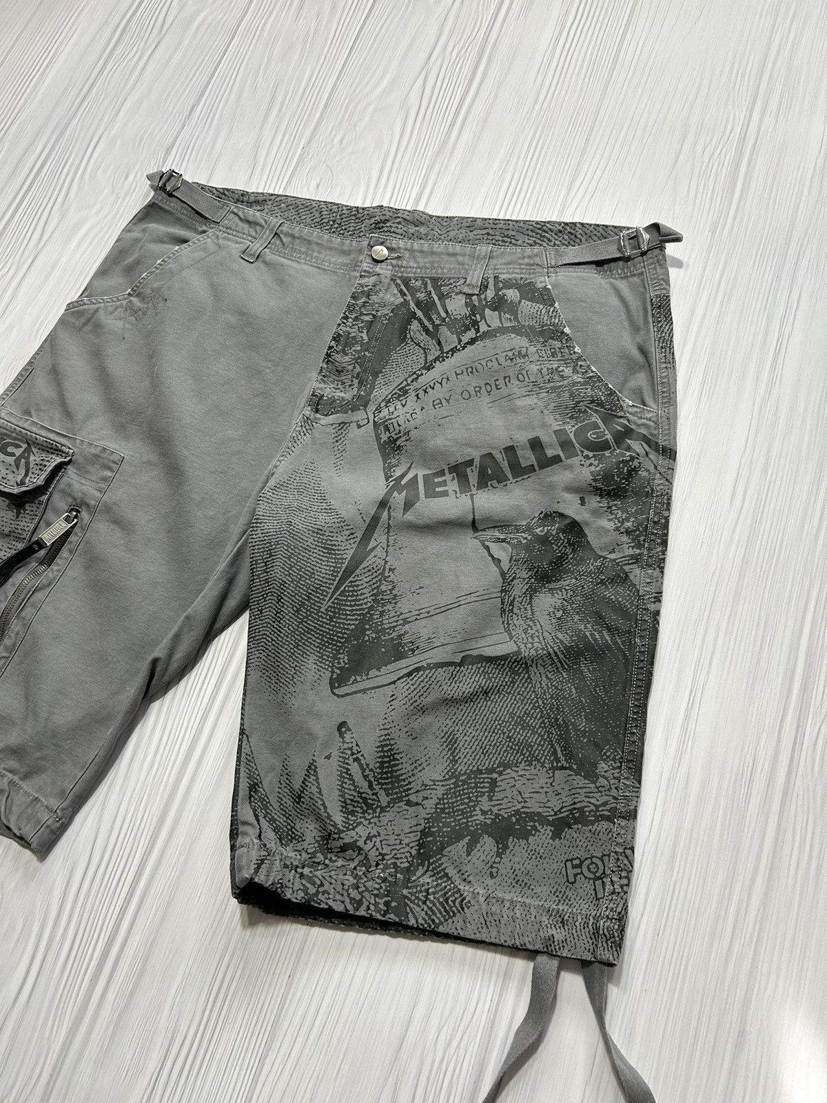 Band Tees Vintage Y2K Allprinted METALLICA Cargo Shorts Big Size 3XL Size US 39 - 2 Thumbnail
