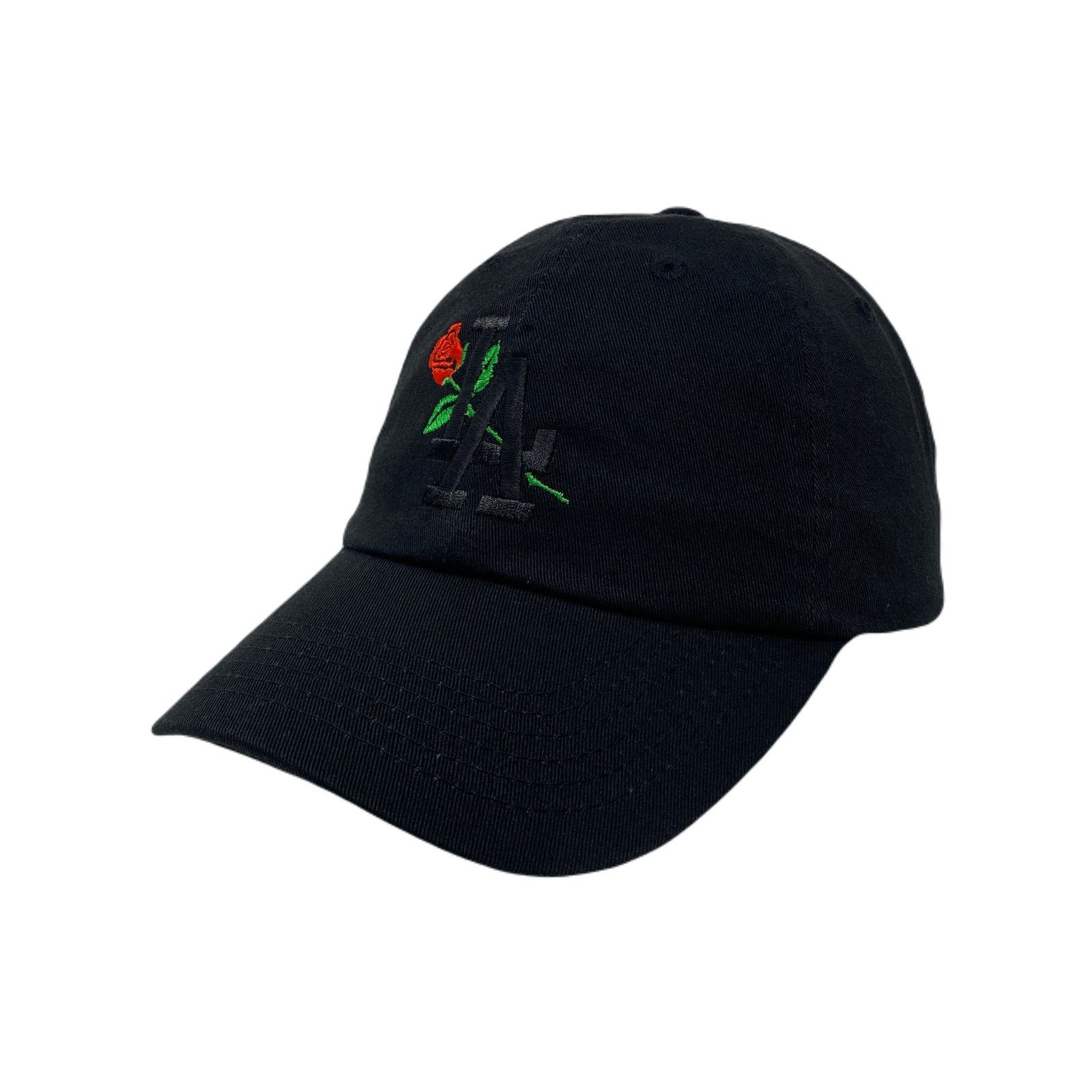 Other Los Angeles LA Rose Flower Black Dad Hat Size ONE SIZE - 2 Thumbnail