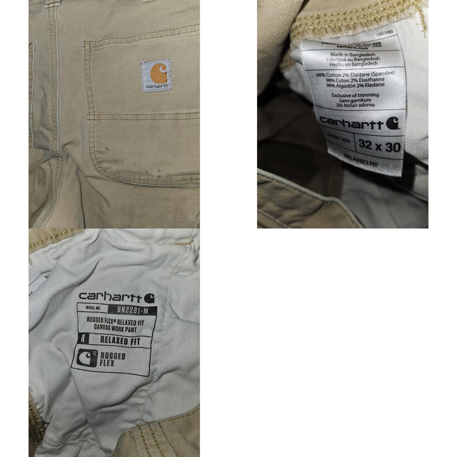 Carhartt Carhartt Pants Mens 32x30 Beige Rugged Flex Relaxed Fit Carpenter Workwear Size US 32 / EU 48 - 9 Thumbnail