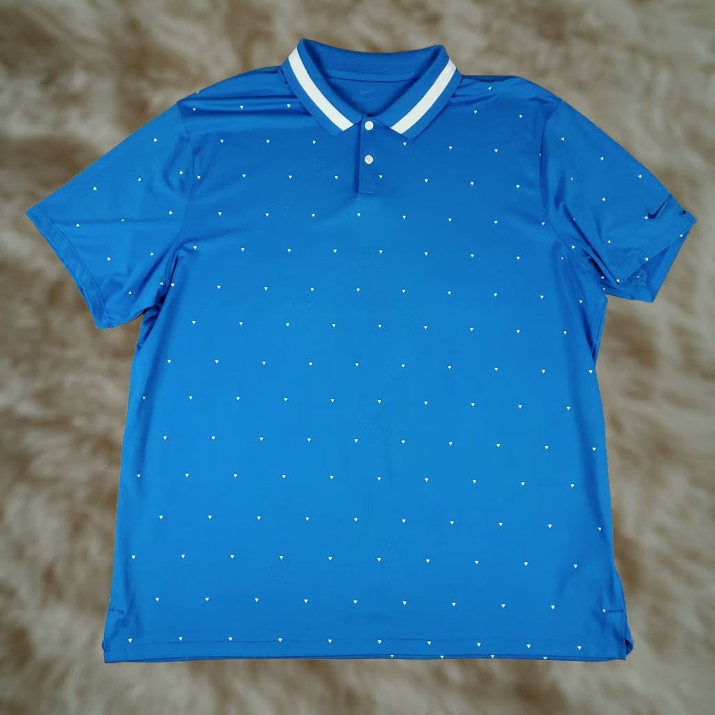 Nike Nike Polo Shirt Mens Size XL Blue Geometric Swoosh Golf Casual Short Sleeve Size US XL / EU 56 / 4 - 1 Thumbnail