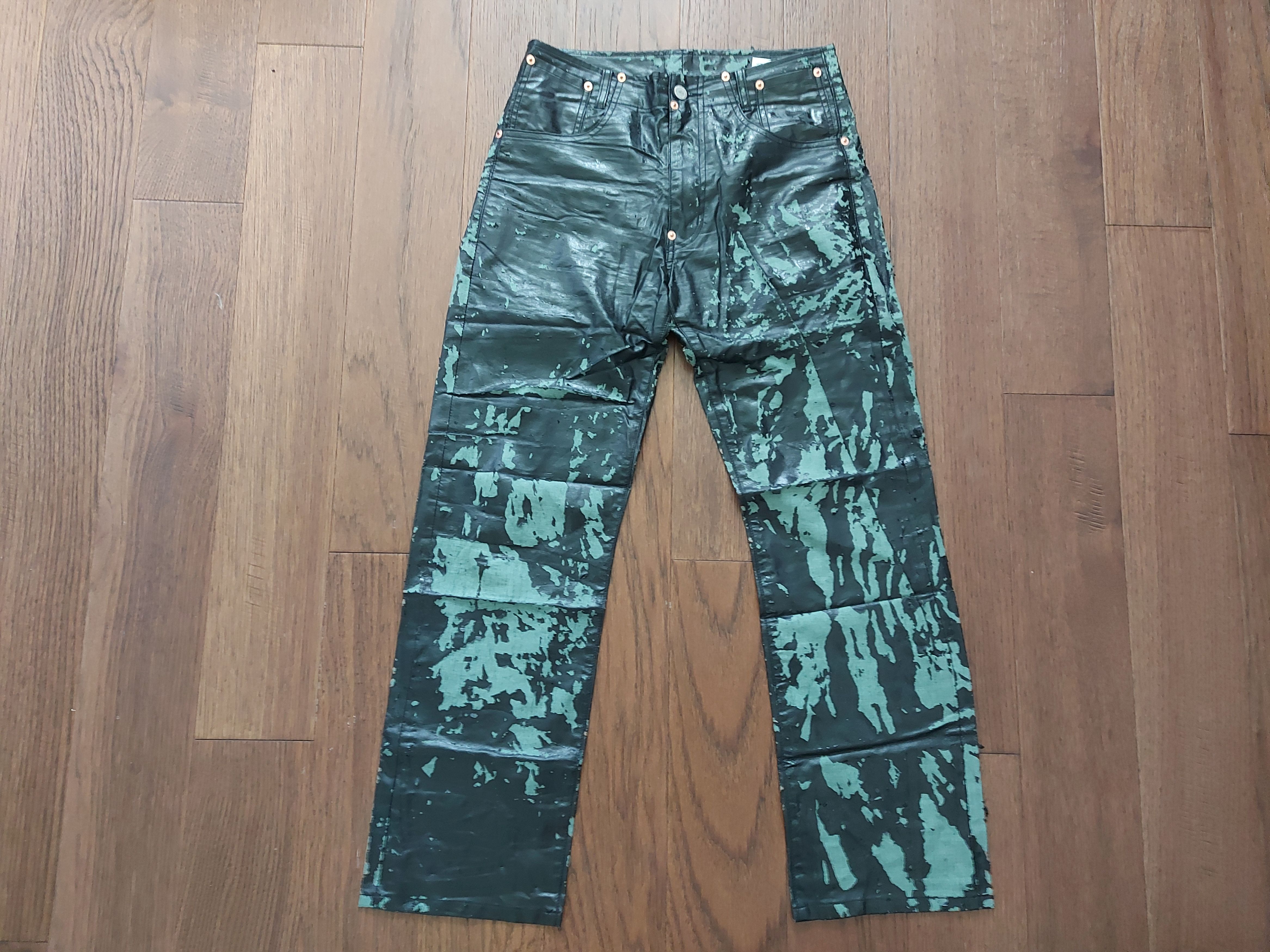 Comme des Garcons Homme 2001 CDG Homme Cracked Coating Pants Size US 30 / EU 46 - 1 Thumbnail