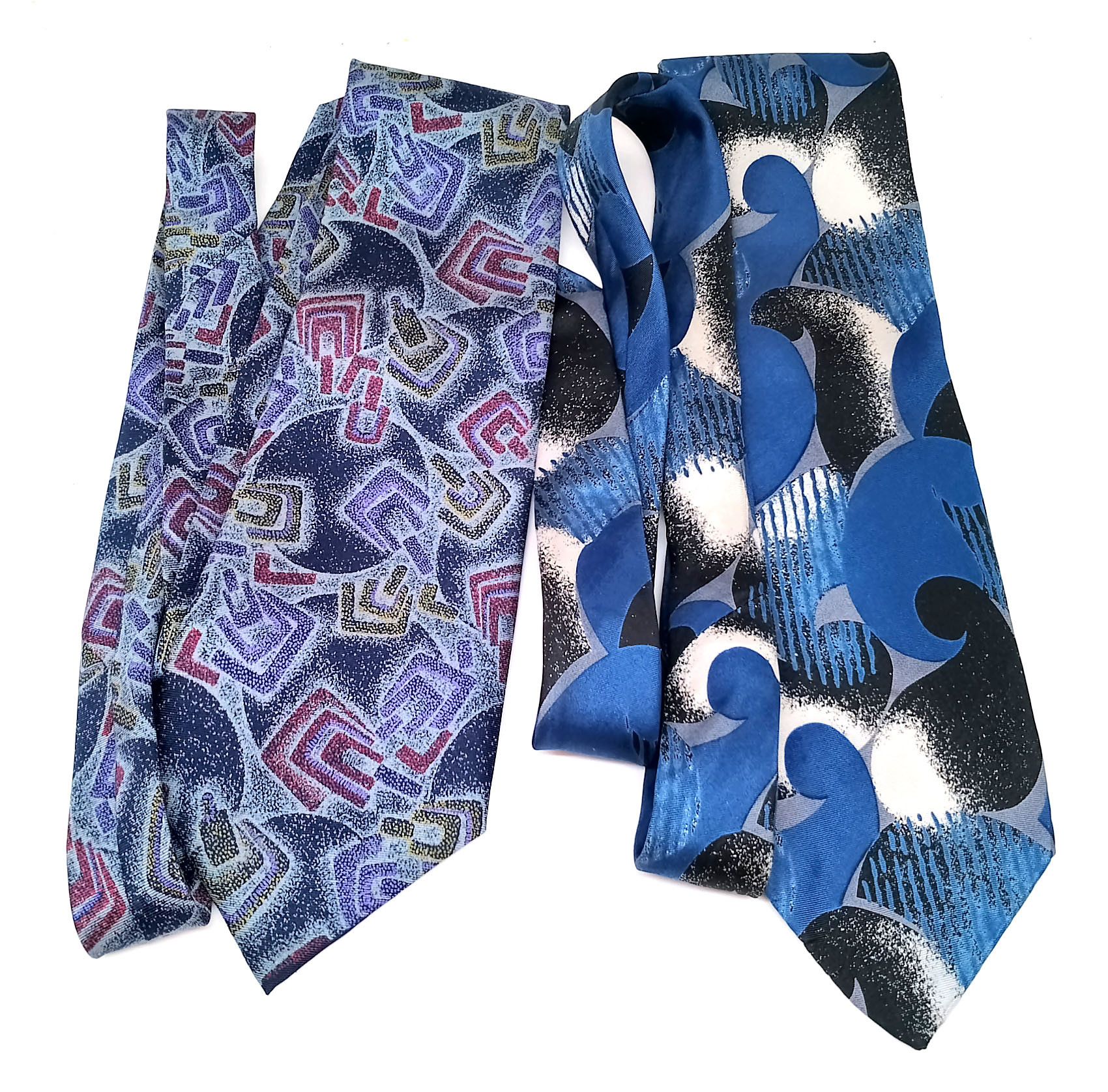 Other Pair of Vintage 1990s Scruff of the Neck Abstract Silk Ties Size ONE SIZE - 3 Thumbnail