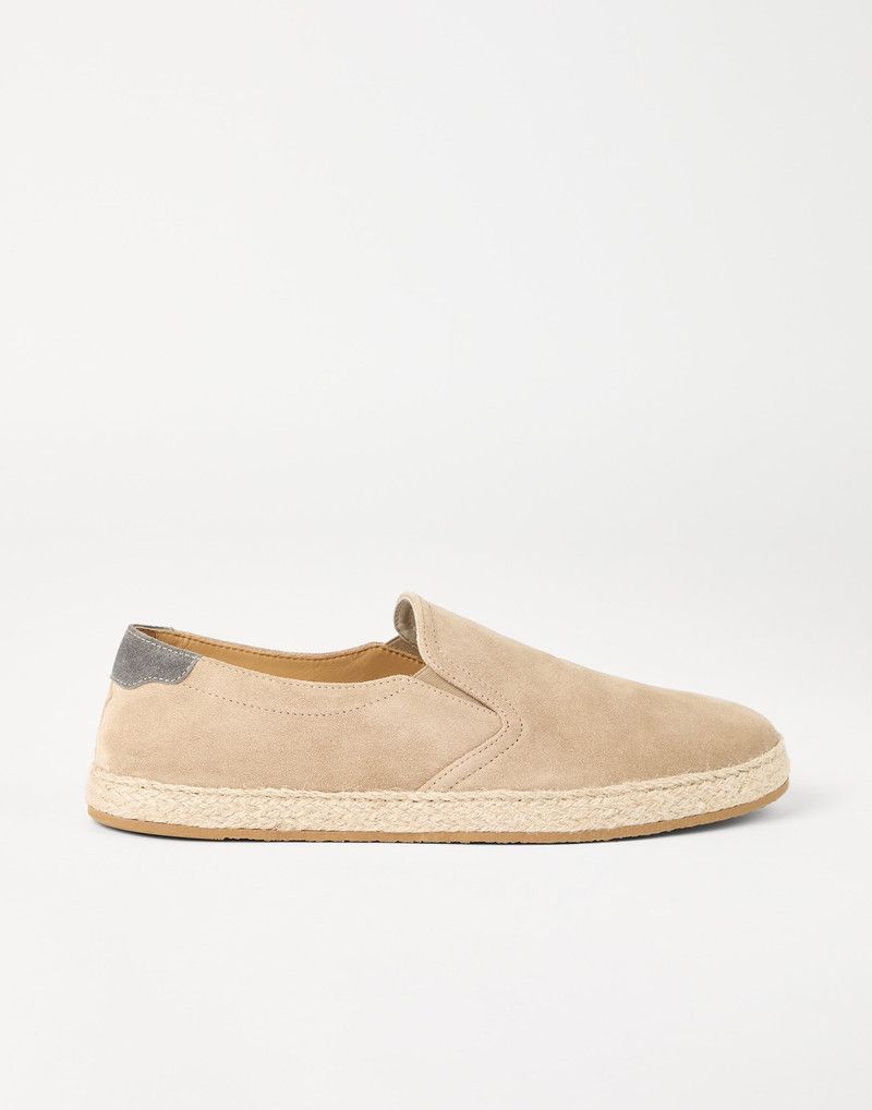 Brunello Cucinelli o1la1rc1a0326 Washed Suede Slip-Ons in Beige Size US 10 / EU 43 - 1 Thumbnail