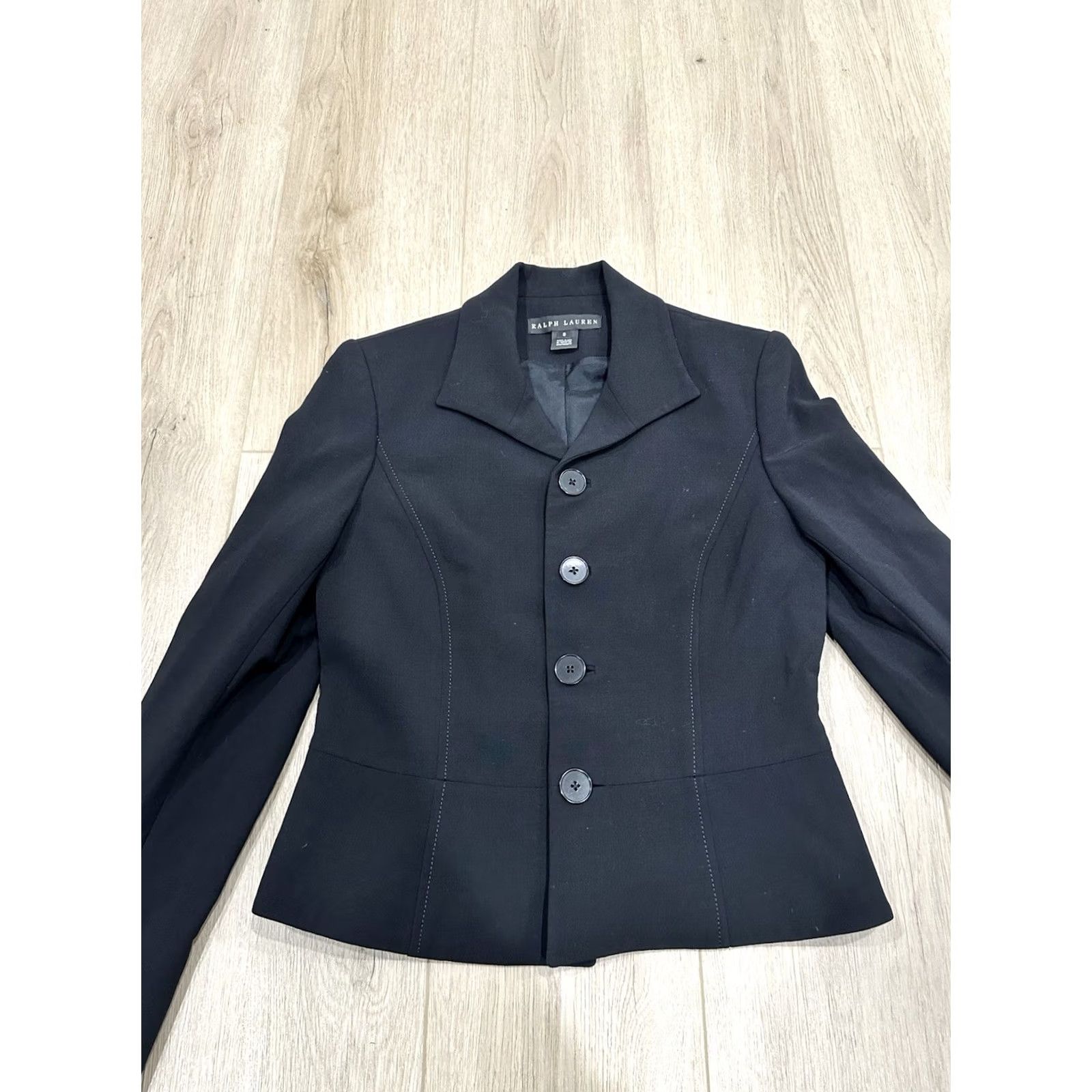 Ralph Lauren VINTAGE Ralph Lauren Black Label Wool Blend Stretch Blazer Jacket Women Sz 8 Black USA Wool Blend Blazer Men's? Size M / US 6-8 / IT 42-44 - 3 Thumbnail