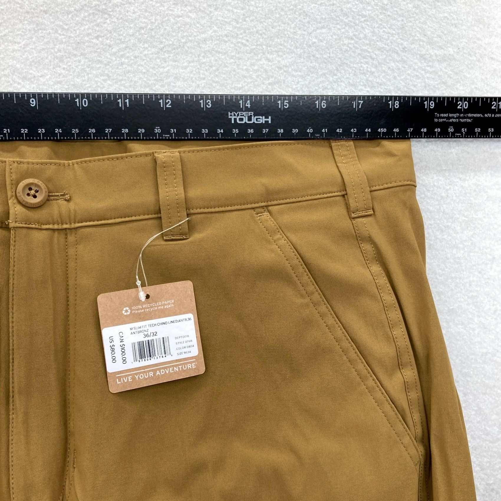 Eddie Bauer Eddie Bauer Fleece Lined Tech Chino Pants Mens 36x32 Slim Brown Hiking Camp Chino Pants Mens 36x32 Brown Eddie Bauer Tech Chino Size US 36 / EU 52 - 7 Thumbnail