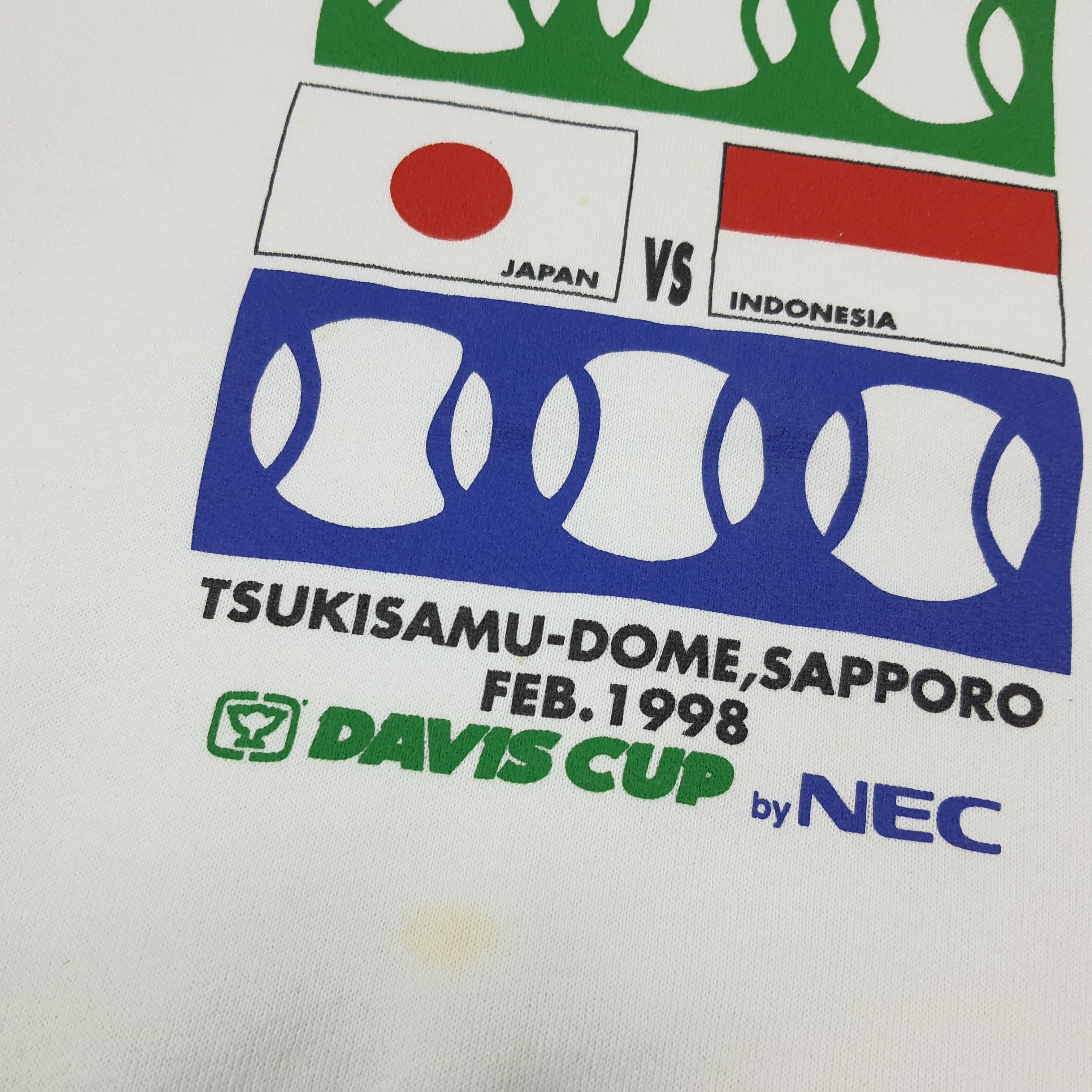 Fruit Of The Loom Vintage 90s Davis Cup Sapporo Tennis Sweatshirt C287N32 Size US M / EU 48-50 / 2 - 3 Thumbnail