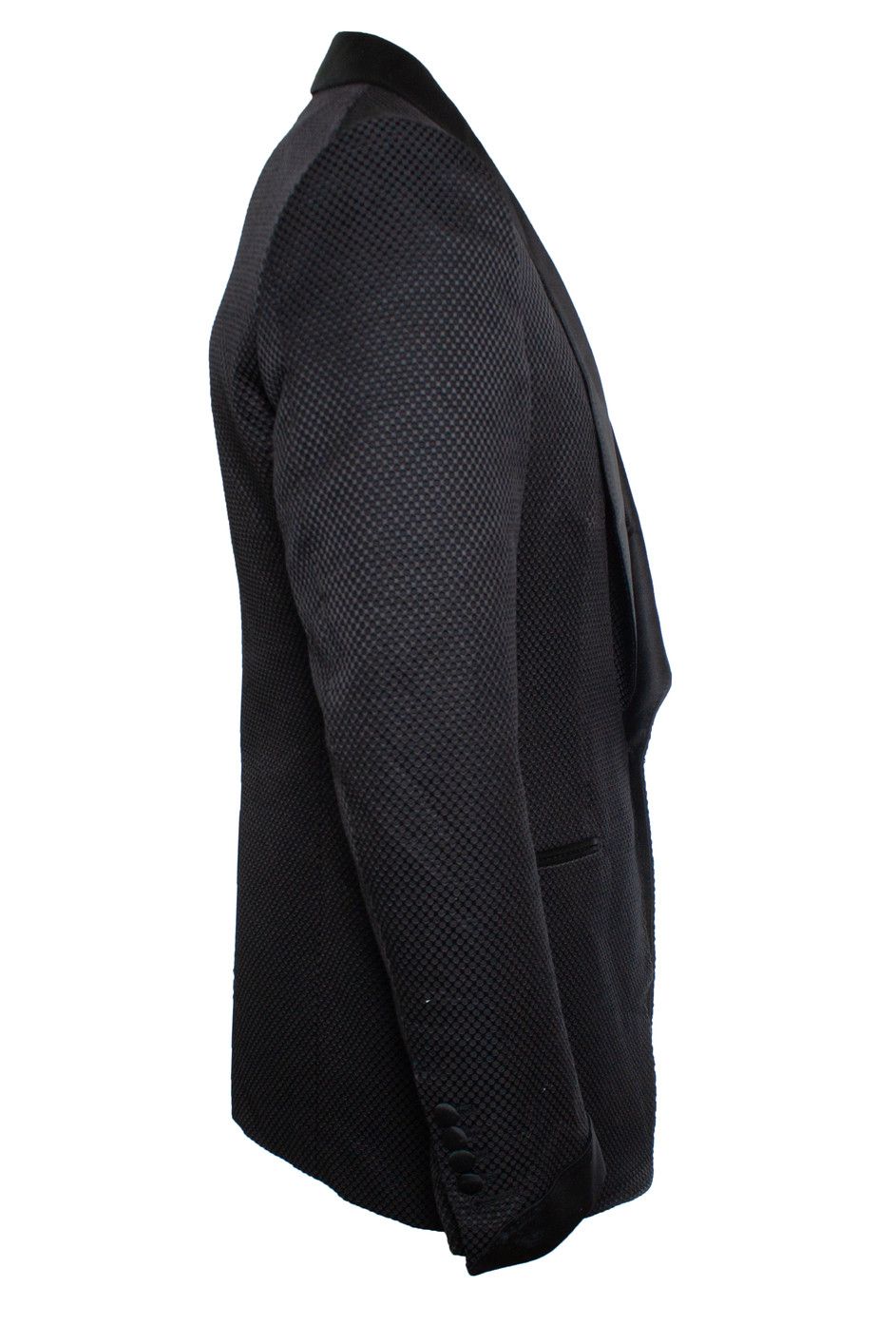 Tom Ford Tom Ford, Black Shelton perforated tuxedo jacket Size 52R - 4 Thumbnail