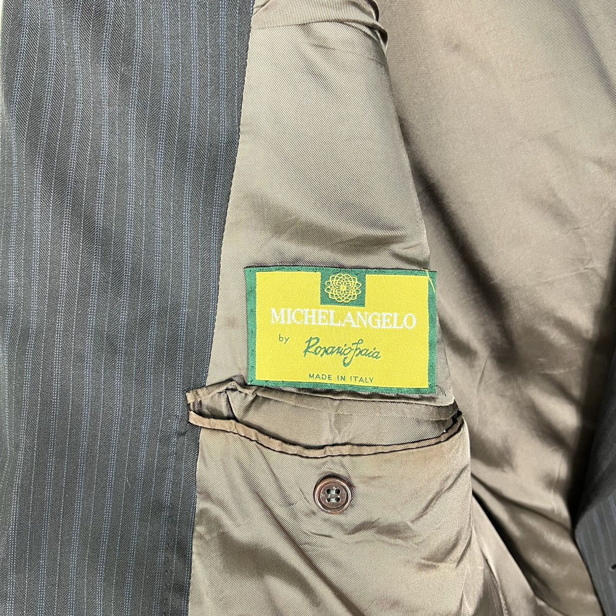 Other 🔥 MICHELANGELO PINSTRIPE DOUBLE BREAST BLAZER MADE IN ITALY Size US M / EU 48-50 / 2 - 9 Thumbnail
